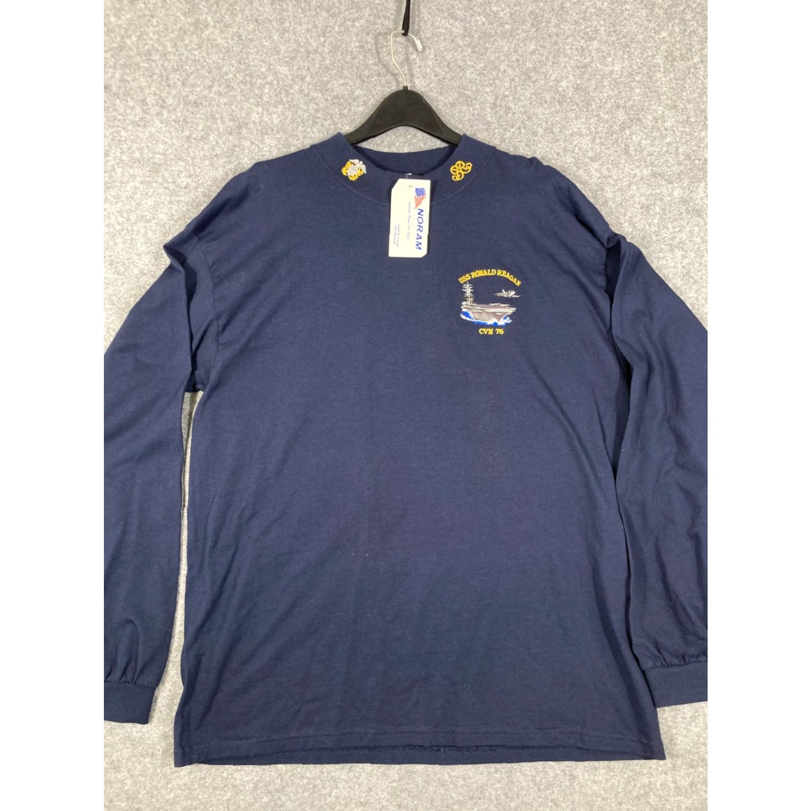 Gildan VINTAGE Gildan T-Shirt USS Ronald Reagan Logo Blue XL Mens Long Sleeve Cotton Size US XL / EU 56 / 4 - 3 Thumbnail