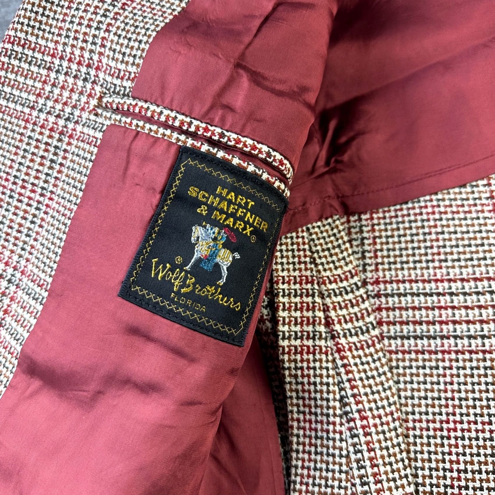 Hart Schaffner Marx VINTAGE Hart Schaffner Marx Blazer Sport Coat Mens 44S Glen Plaid Jacket 70s Size 44R - 7 Thumbnail