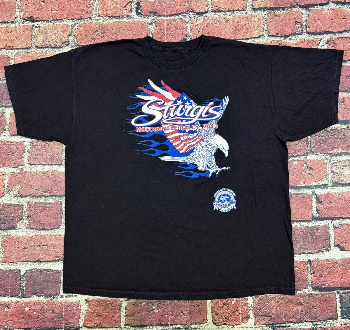 Other Sturgis Motorcycle Rally Biker Patriotic Flaming Eagle Tee Size US XL / EU 56 / 4 - 1 Thumbnail