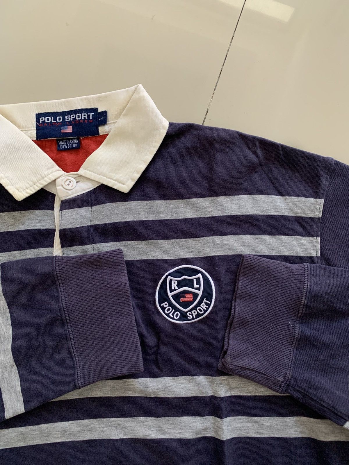 Polo Ralph Lauren Vintage Polo Sport P-67 Stripe Rugby Shirt Size US L / EU 52-54 / 3 - 6 Thumbnail