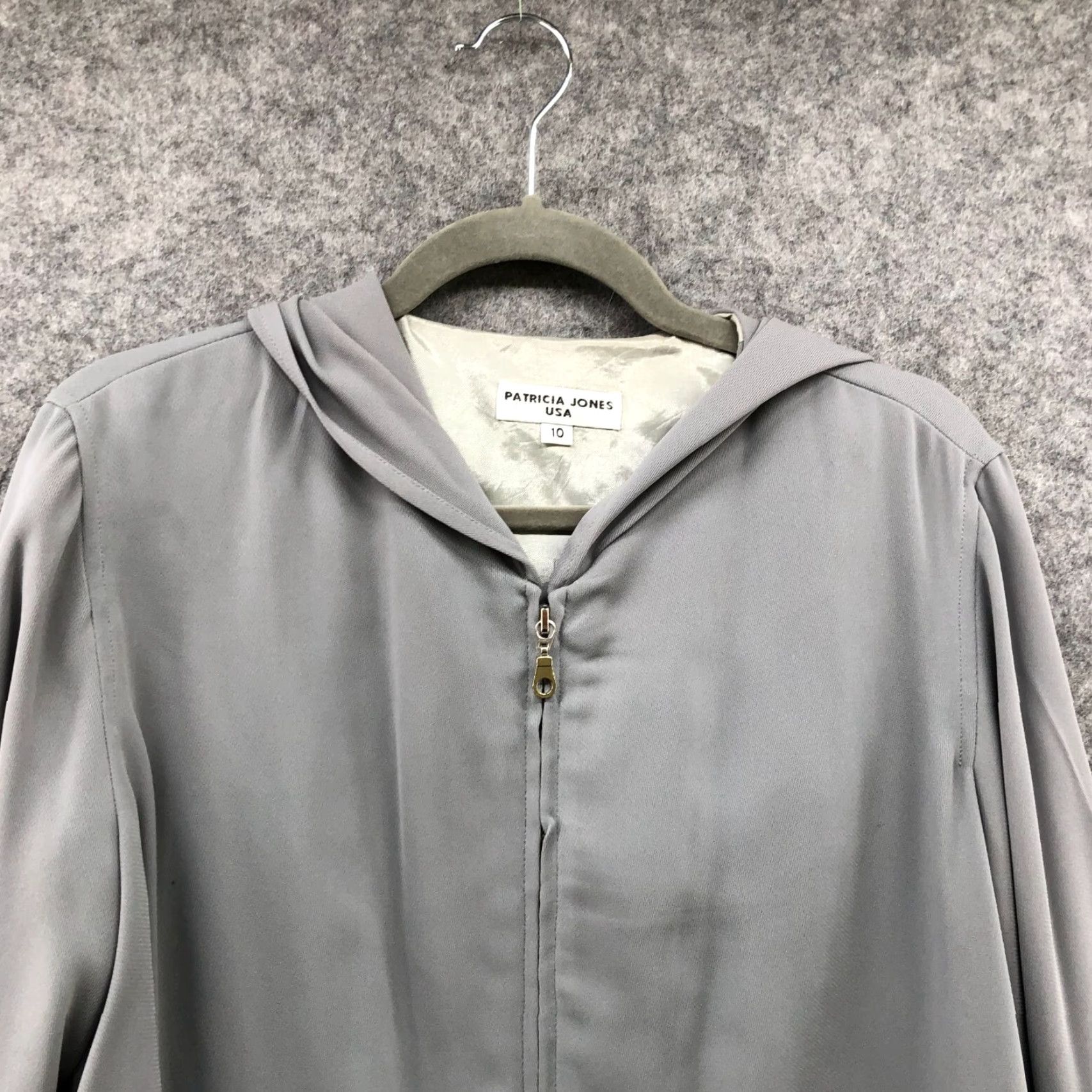 Vintage VINTAGE Patricia Jones Minimalist Hoodie Full Zip Womens Sz 10 Gray Lightweight Size L / US 10 / IT 46 - 4 Thumbnail