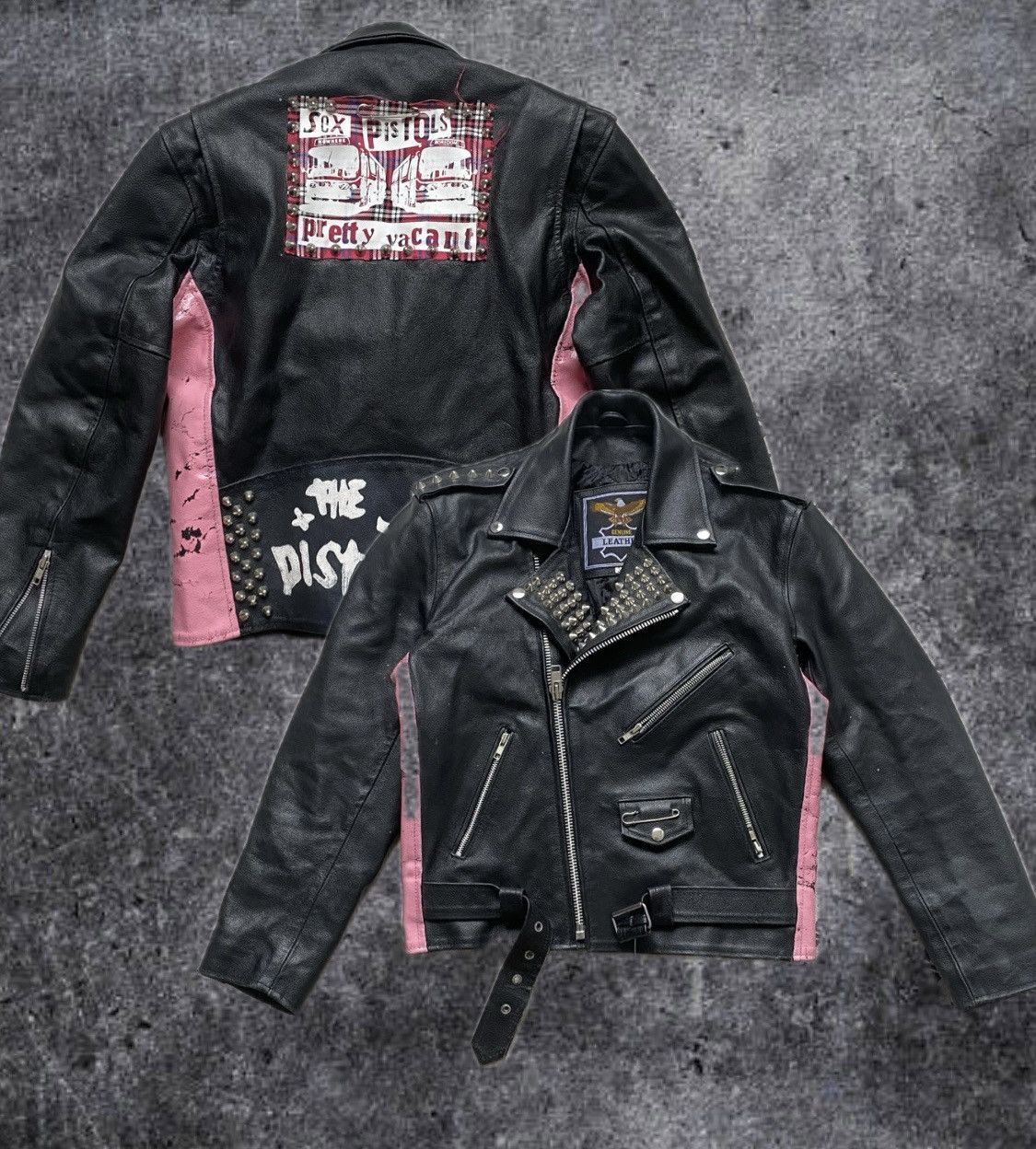 Genuine Leather Vintage 80s Heavy Punk Real Leather biker Jacket Sex Pistols Size S / US 4 / IT 40 - 1 Thumbnail