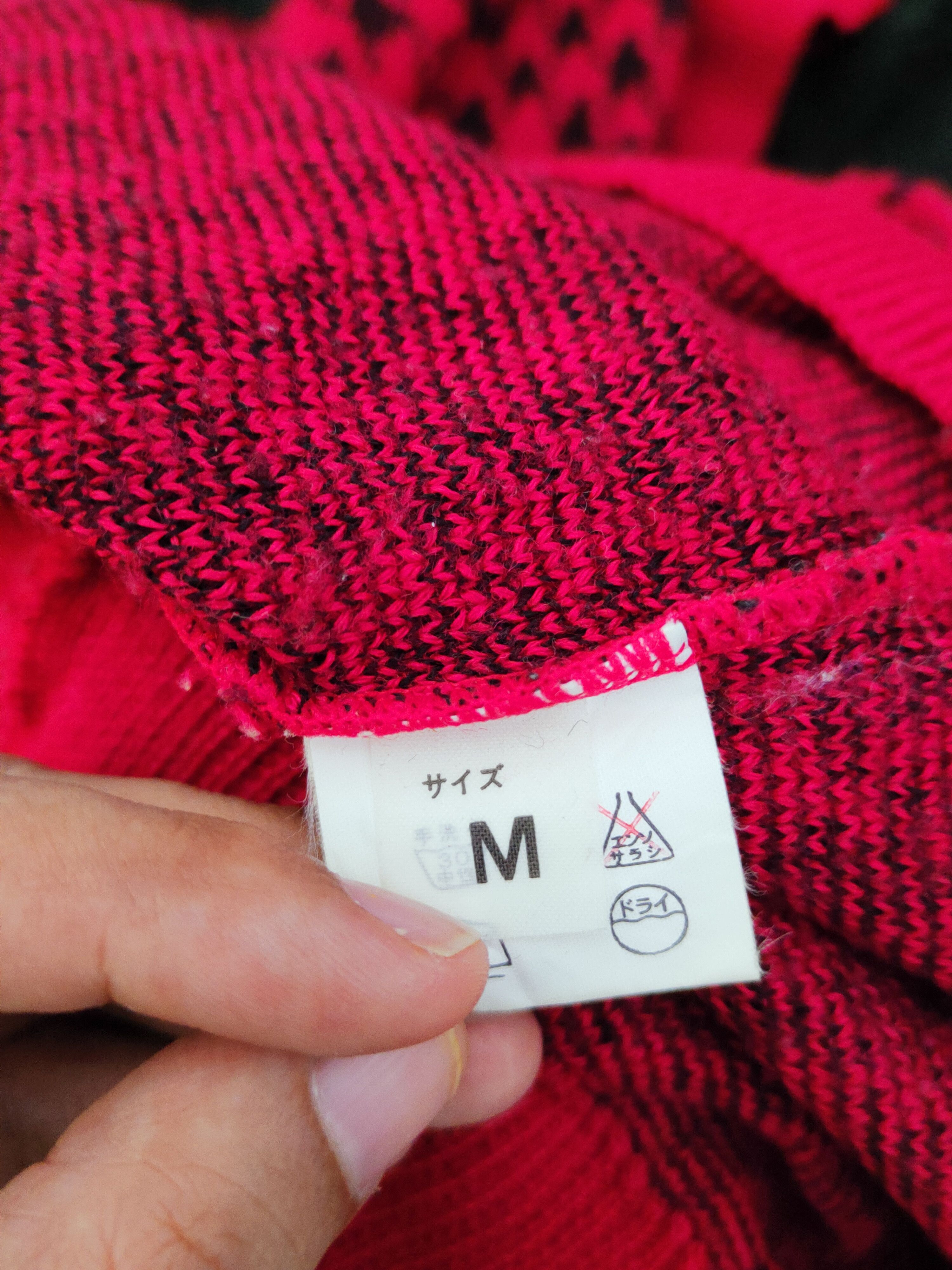 Homespun Knitwear × Japanese Brand × Vintage Patria Soeur Red Black Knitwear Sweatshirts #W1001 Size S / US 4 / IT 40 - 10 Thumbnail