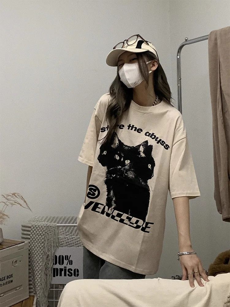 Vintage Men’s Oversized Hydra Cat Graphic Tee Y2K Streetwear Size US L / EU 52-54 / 3 - 2 Thumbnail