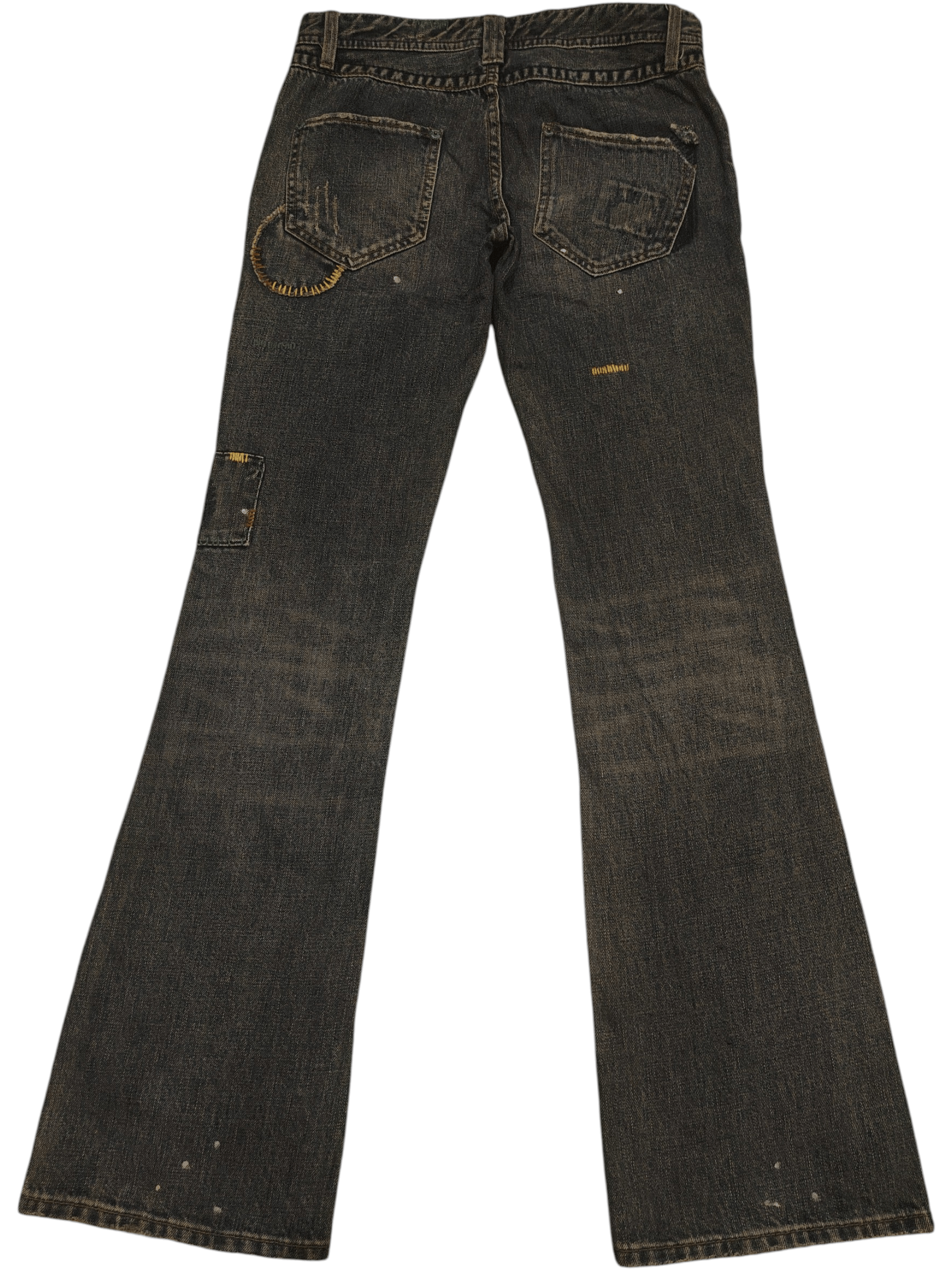 Who Decides War Japanese Back Number Patchwork Boro Flared Jeans Distressed Size US 30 / EU 46 - 2 Thumbnail