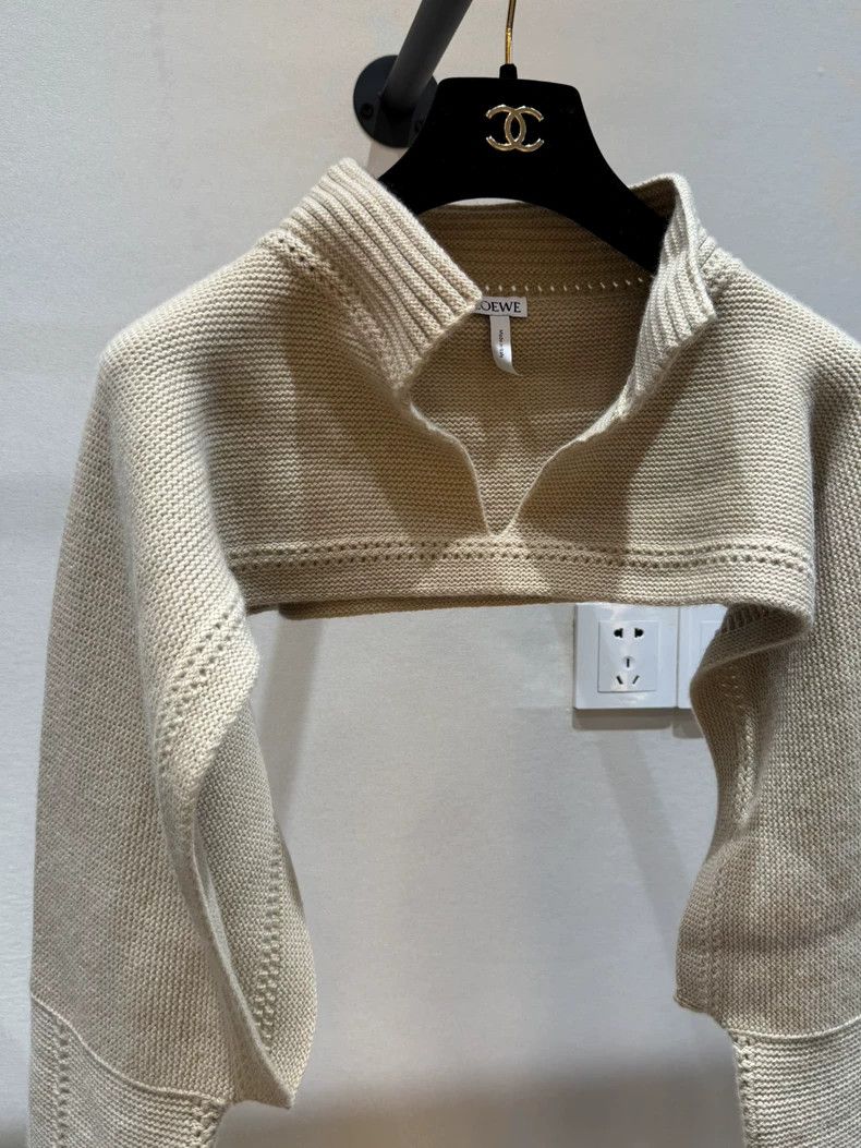 Loewe LOEWE Kakao knit shawl Size S / US 4 / IT 40 - 2 Thumbnail