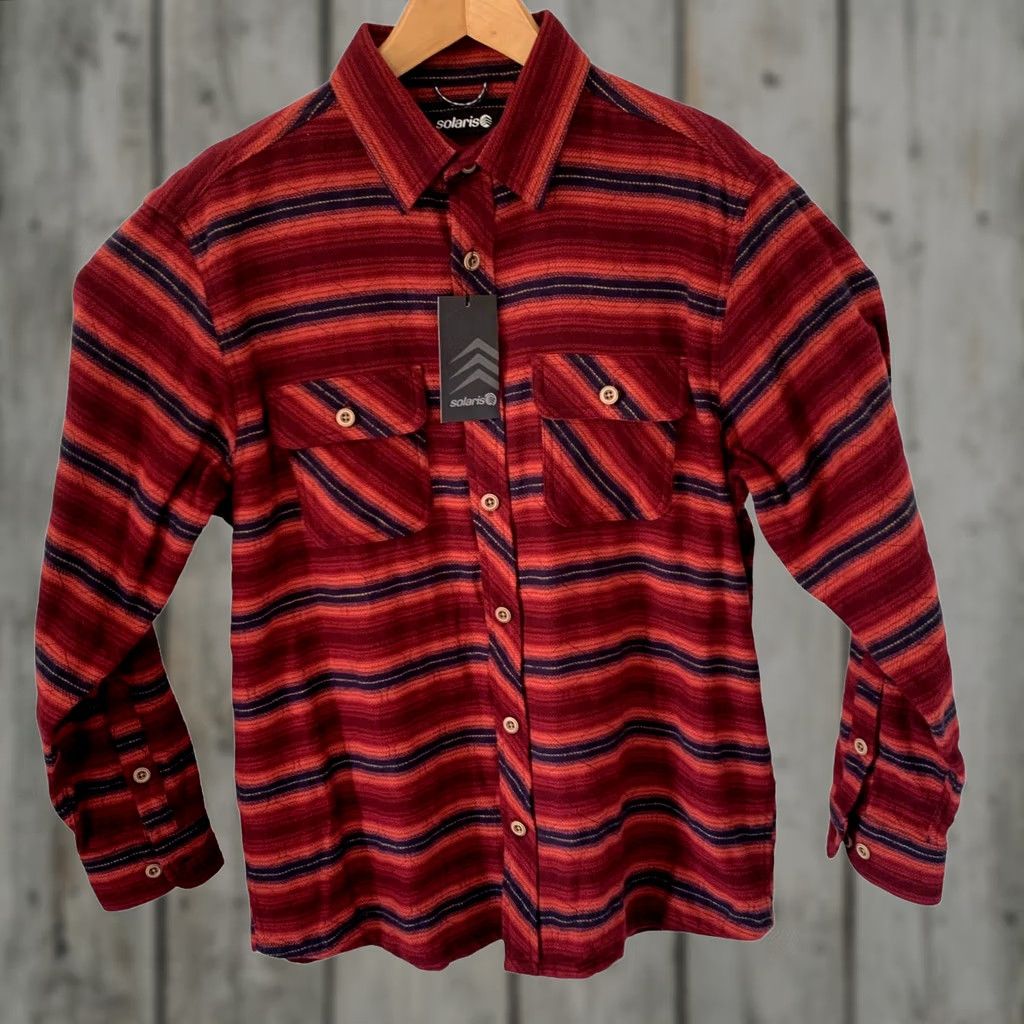 Vintage SOLARIS Shirt Mens Medium Flannel Shacket Heavyweight Red Stripe NEW Size US M / EU 48-50 / 2 - 1 Thumbnail