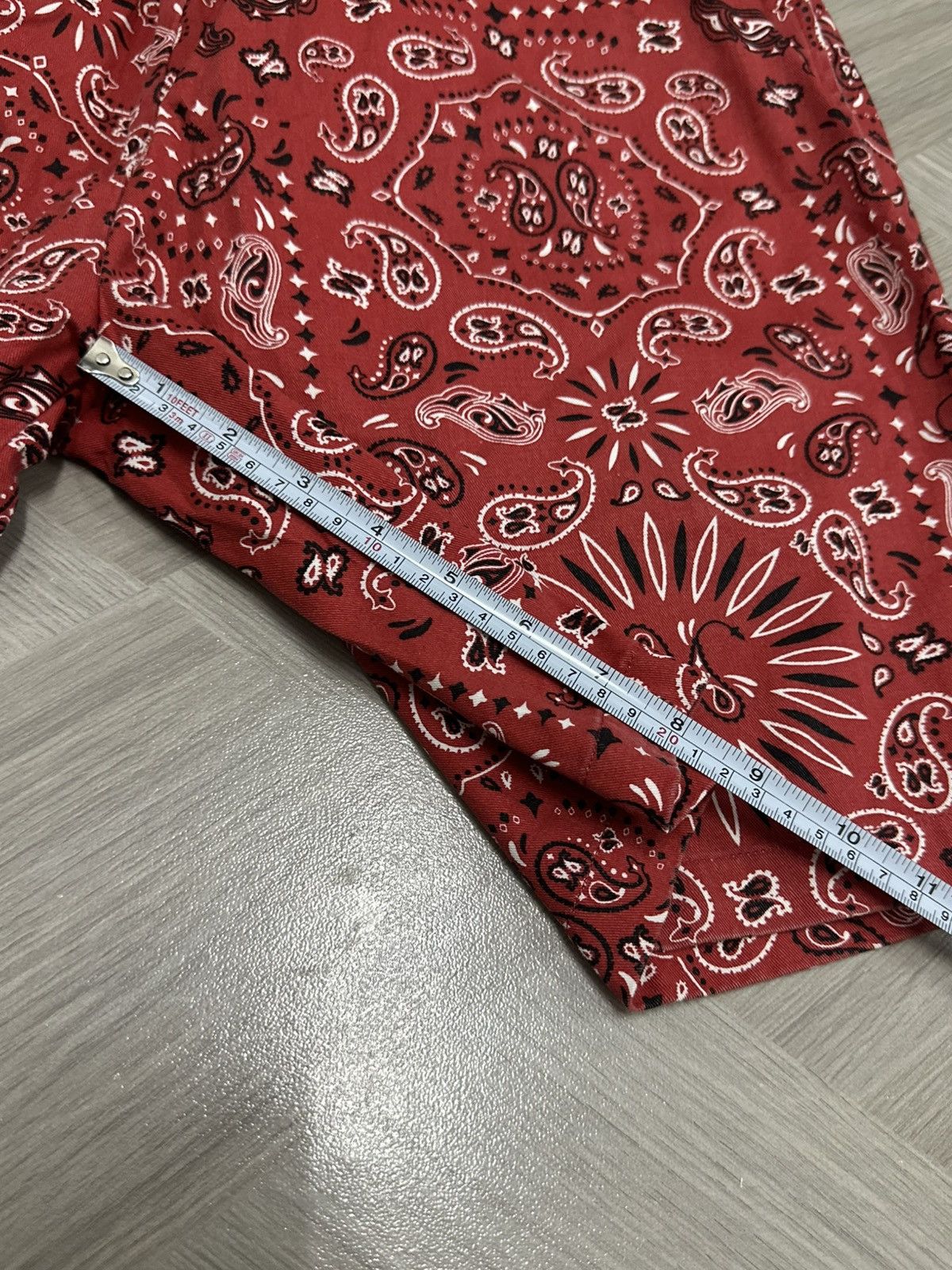 Designer Cookman Chef Short Pants - Red Paisley Size US 30 / EU 46 - 4 Thumbnail