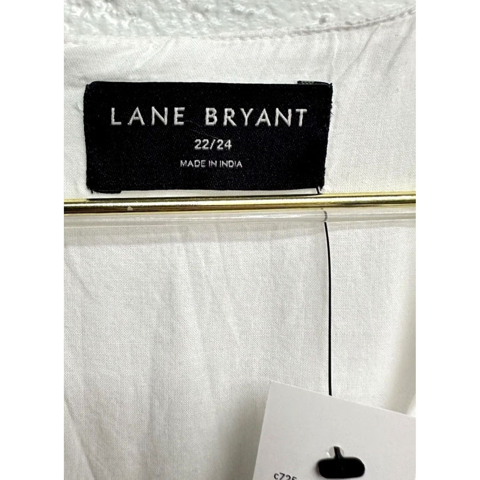 Vintage NWT Lane Bryant Shirred-Shoulder Smocked-Waist Midi Dress White Womens 22/24 Size 3XL / US 20-22 - 6 Thumbnail