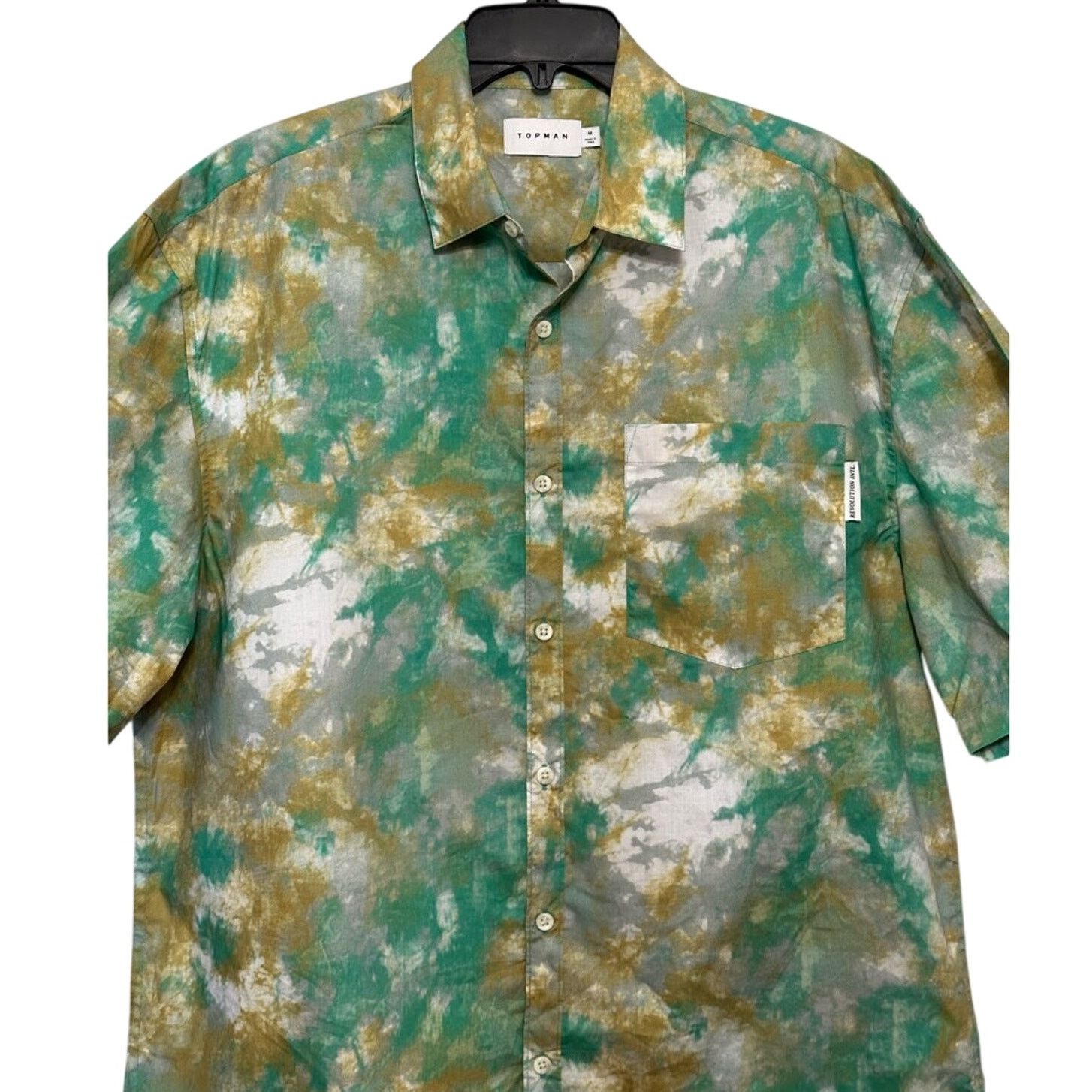 Topman Topman Button-Up Shirt Marble Print Short Sleeve Multi M Size US M / EU 48-50 / 2 - 3 Thumbnail