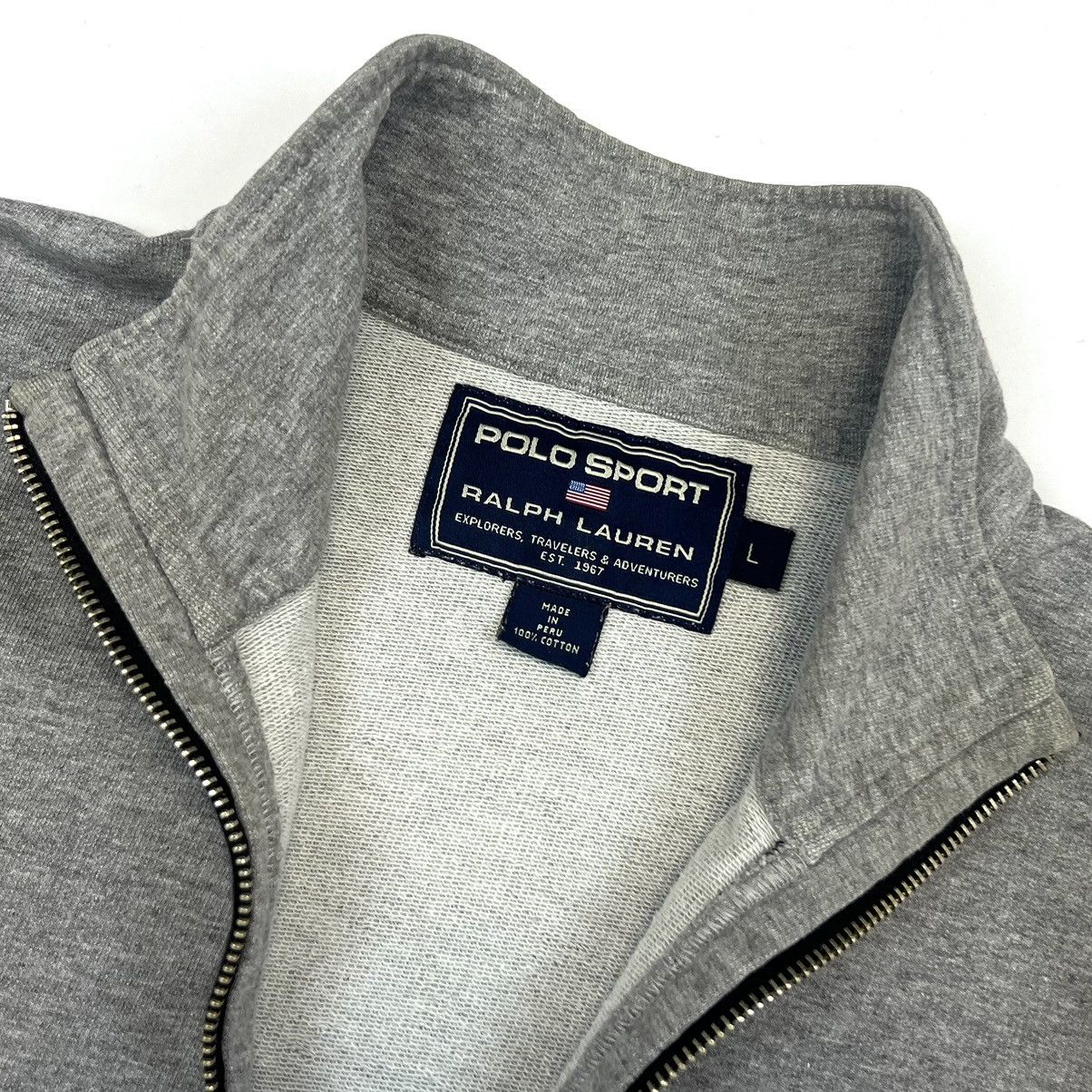 Polo Ralph Lauren × Ralph Lauren × Vintage Vintage Polo Sport Ralph Lauren Logo Grey Cotton 1/4 Zip -L Size US L / EU 52-54 / 3 - 10 Thumbnail