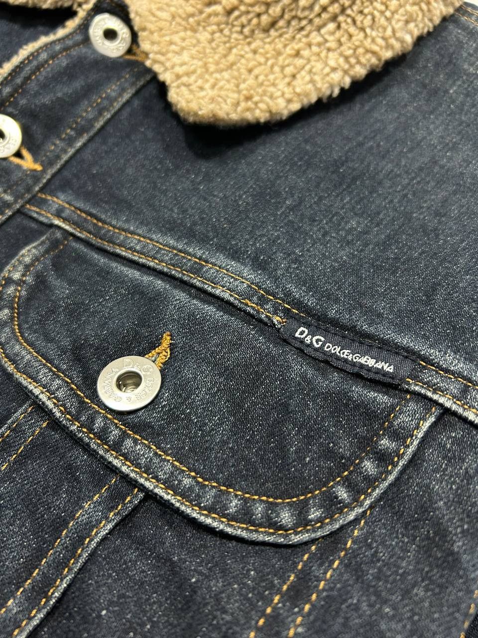 Dolce & Gabbana Vintage Dolce Gabbana Denim Jacket Sherpa Y2K Size L / US 10 / IT 46 - 10 Thumbnail