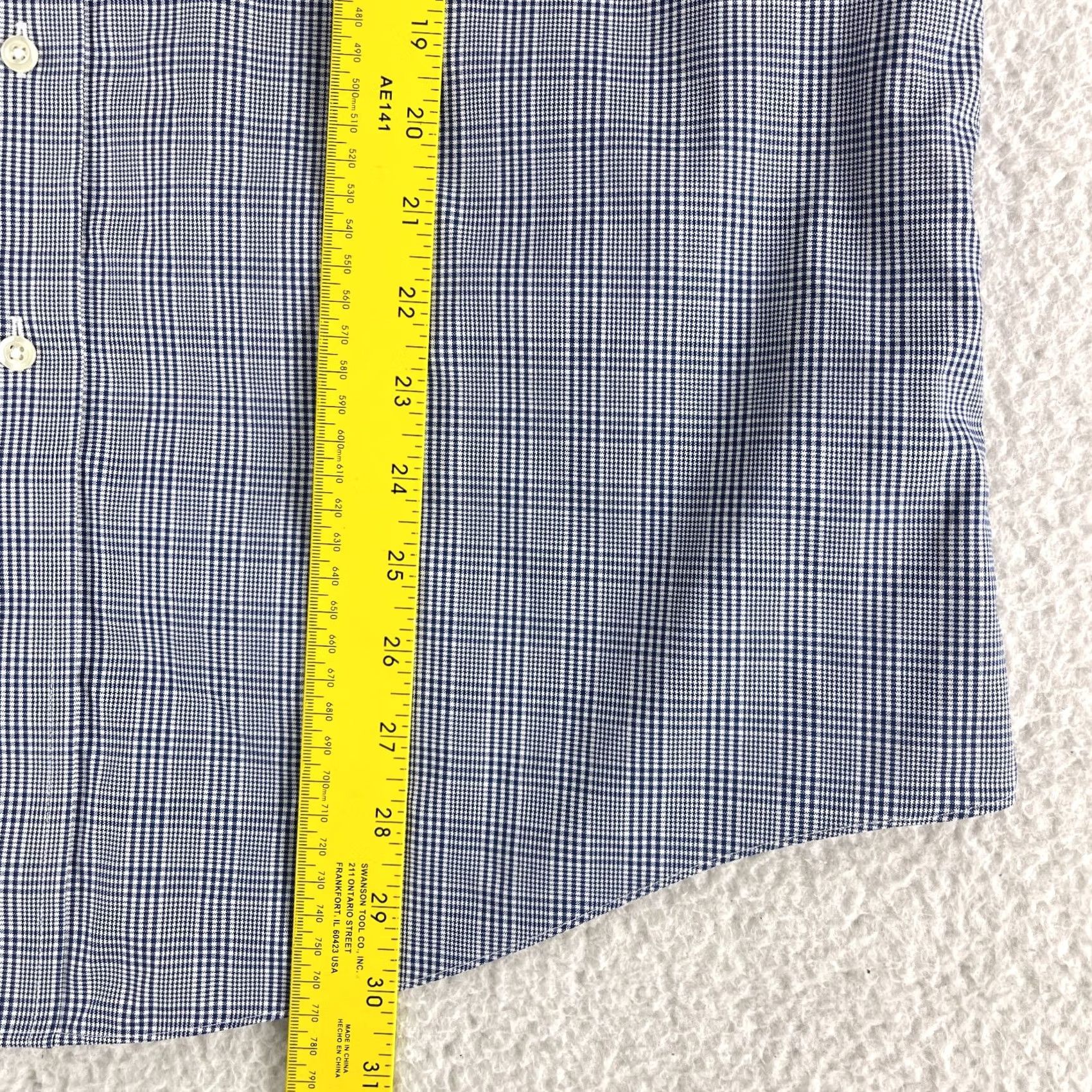 Brooks Brothers Brooks Brothers Regent Button-Up Dress Shirt Mens Medium Blue Houndstooth Cotton Size 40R - 6 Thumbnail