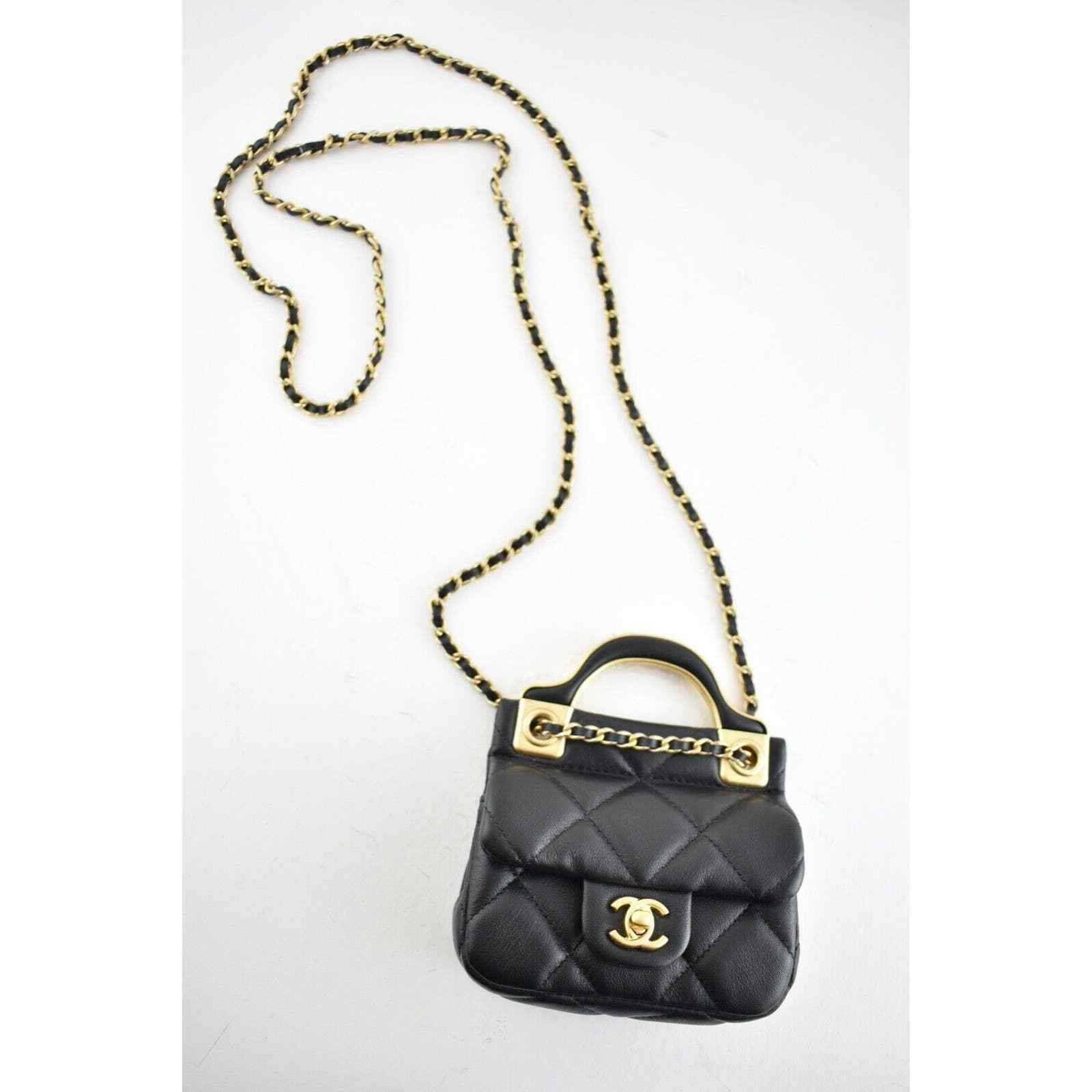 Chanel Chanel With Chain Handle Shoulder Crossbody Bag Size ONE SIZE - 4 Thumbnail