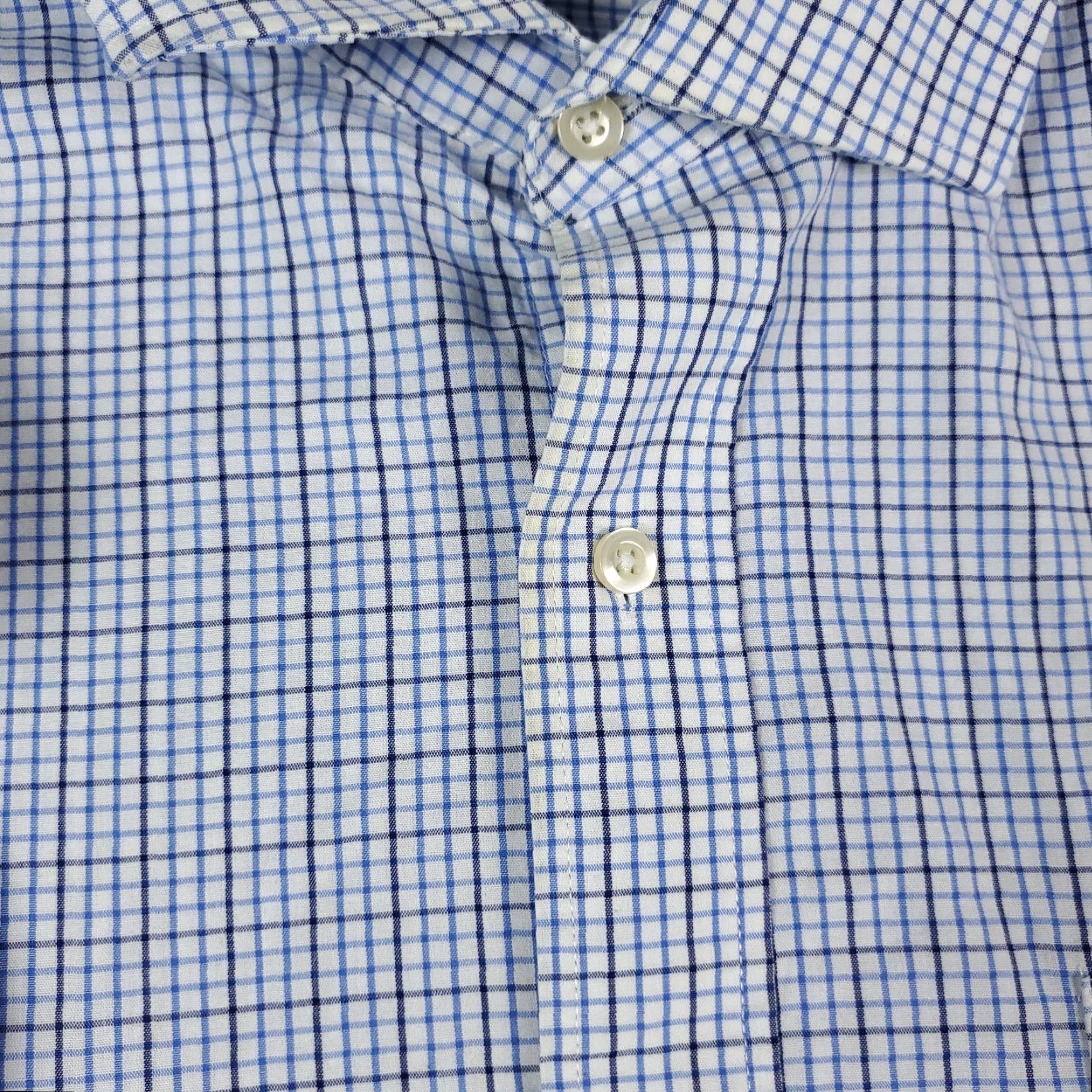 Tommy Hilfiger Tommy Hilfiger Blue Check Button-Up Shirt Men's Large Classic Fit Long Sleeve Size US L / EU 52-54 / 3 - 3 Thumbnail