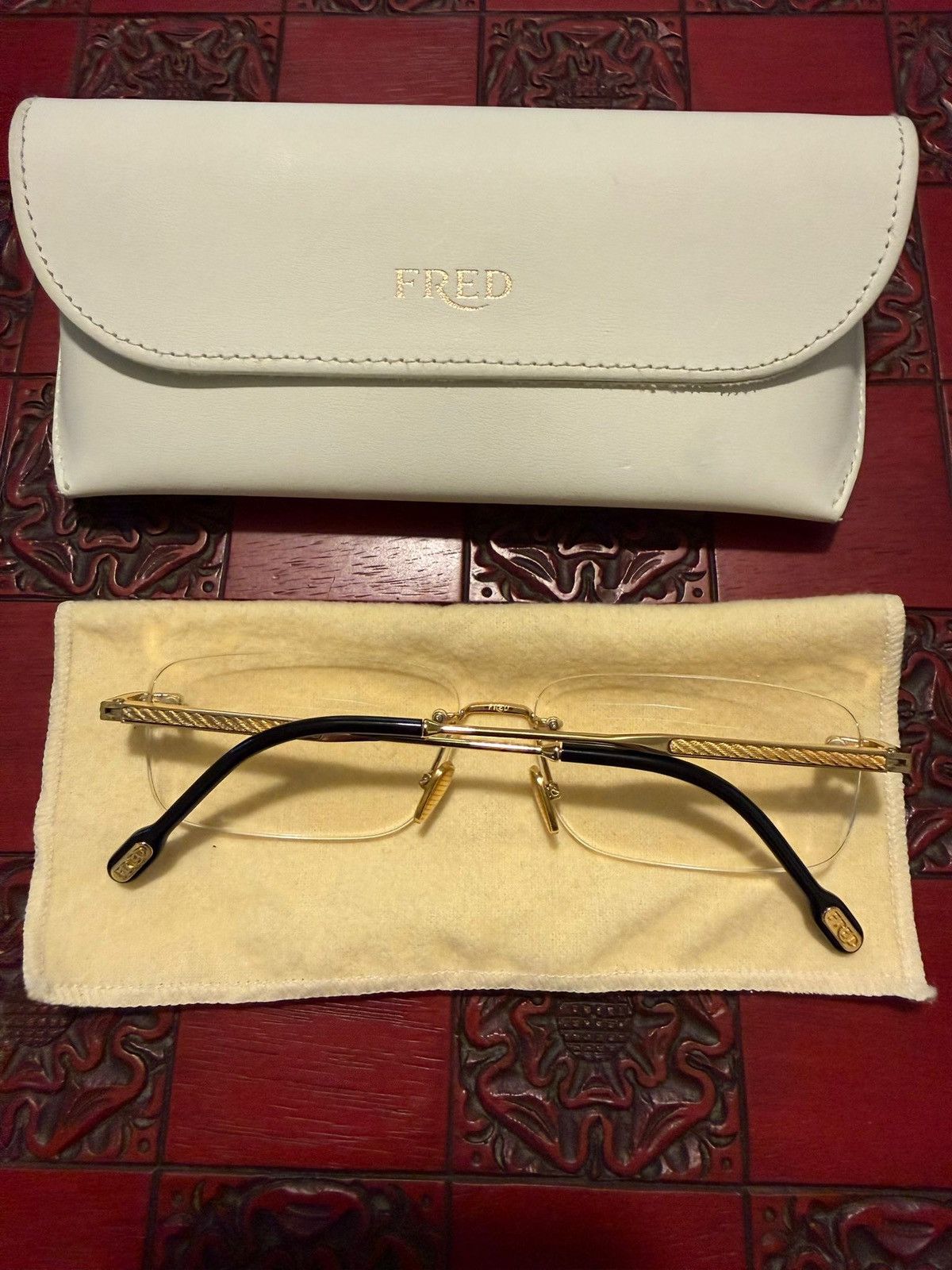 FRED Fred Force 10 Rimless Sunglasses Gold Tone Size ONE SIZE - 2 Thumbnail