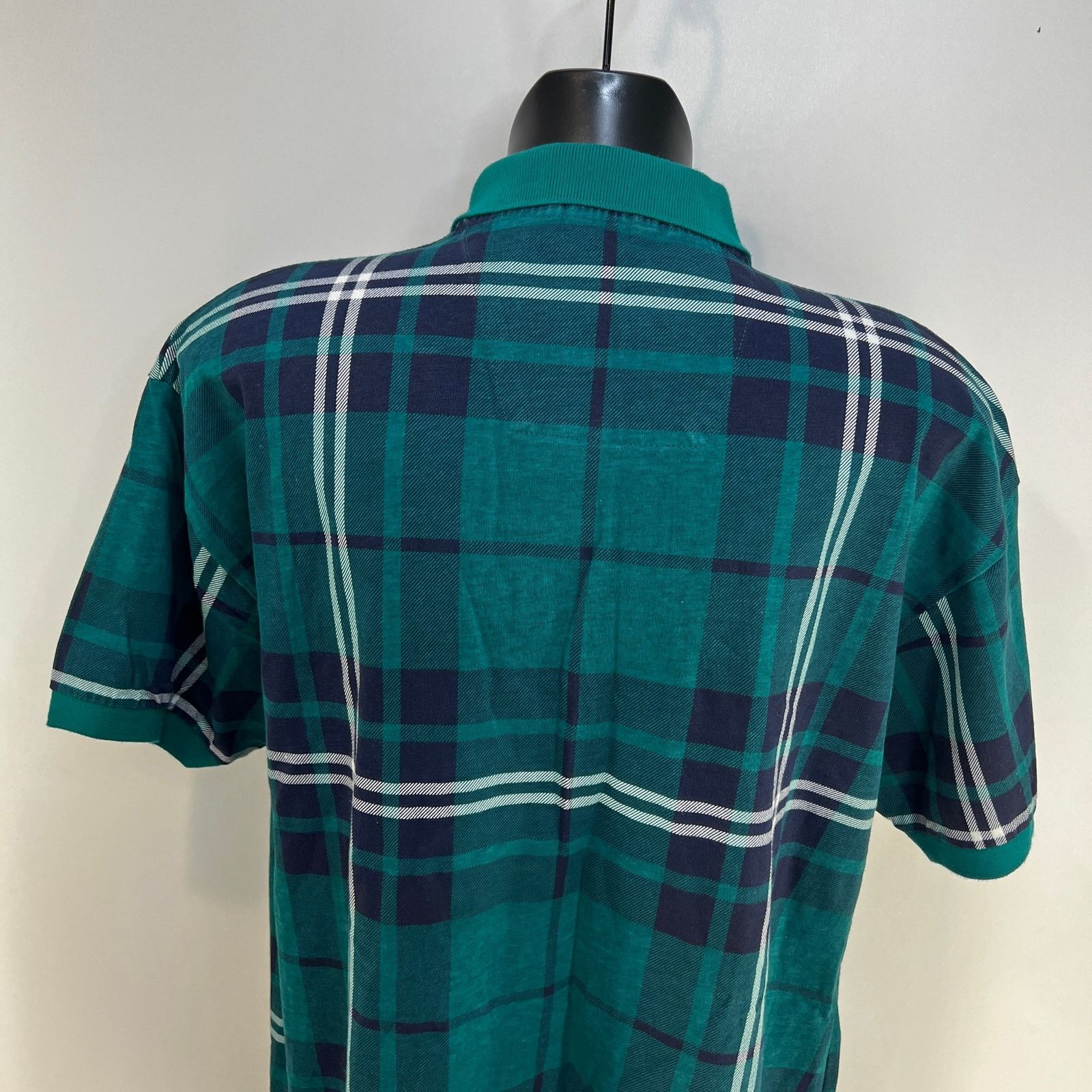 Nautica Vintage 80s Nautica Plaid Polo Shirt Green Blue Size US XL / EU 56 / 4 - 5 Thumbnail