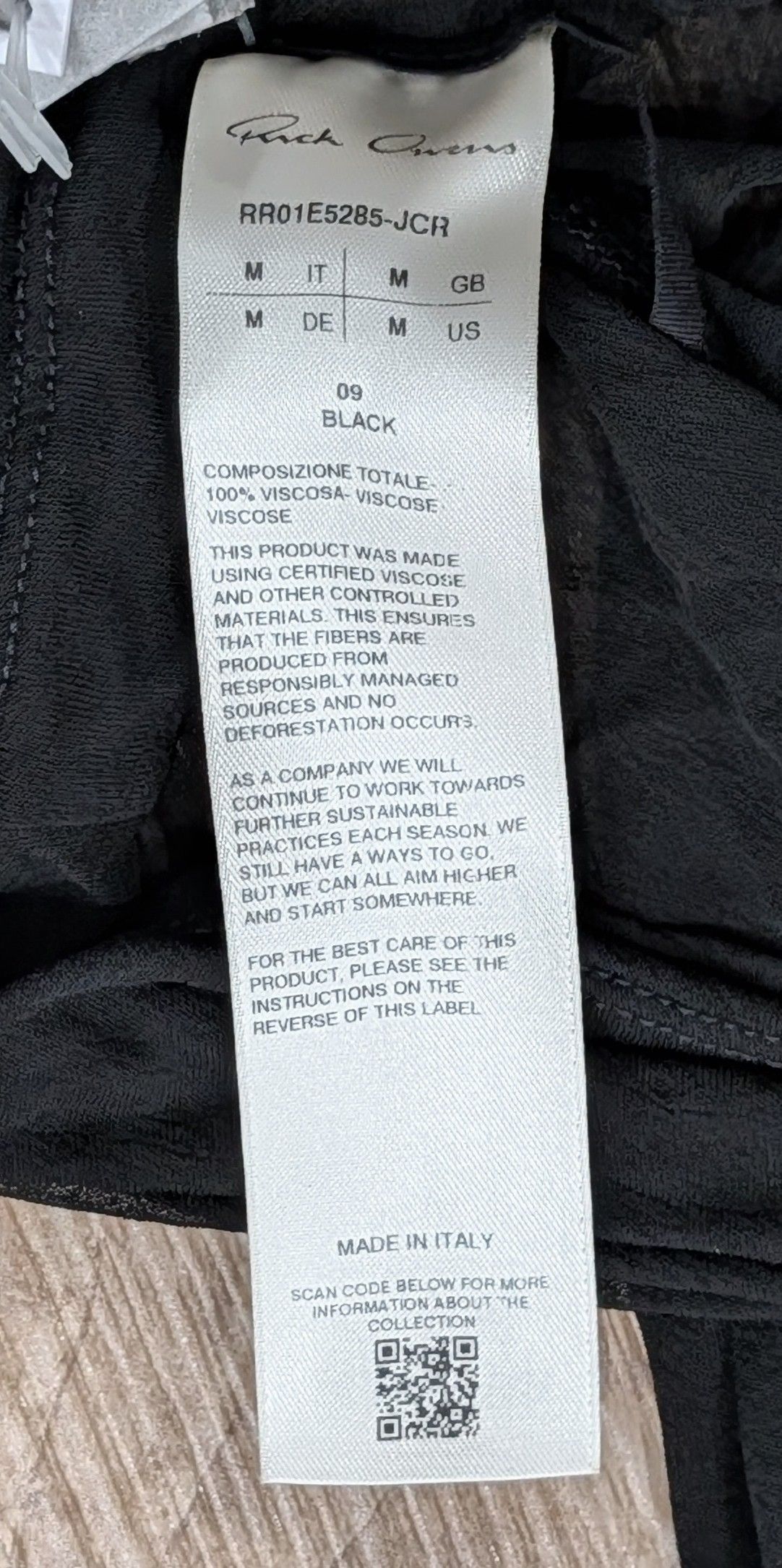 Rick Owens RICK OWENS Viscose Pullover Lightweight Hoodie Black Medium Size US M / EU 48-50 / 2 - 5 Thumbnail
