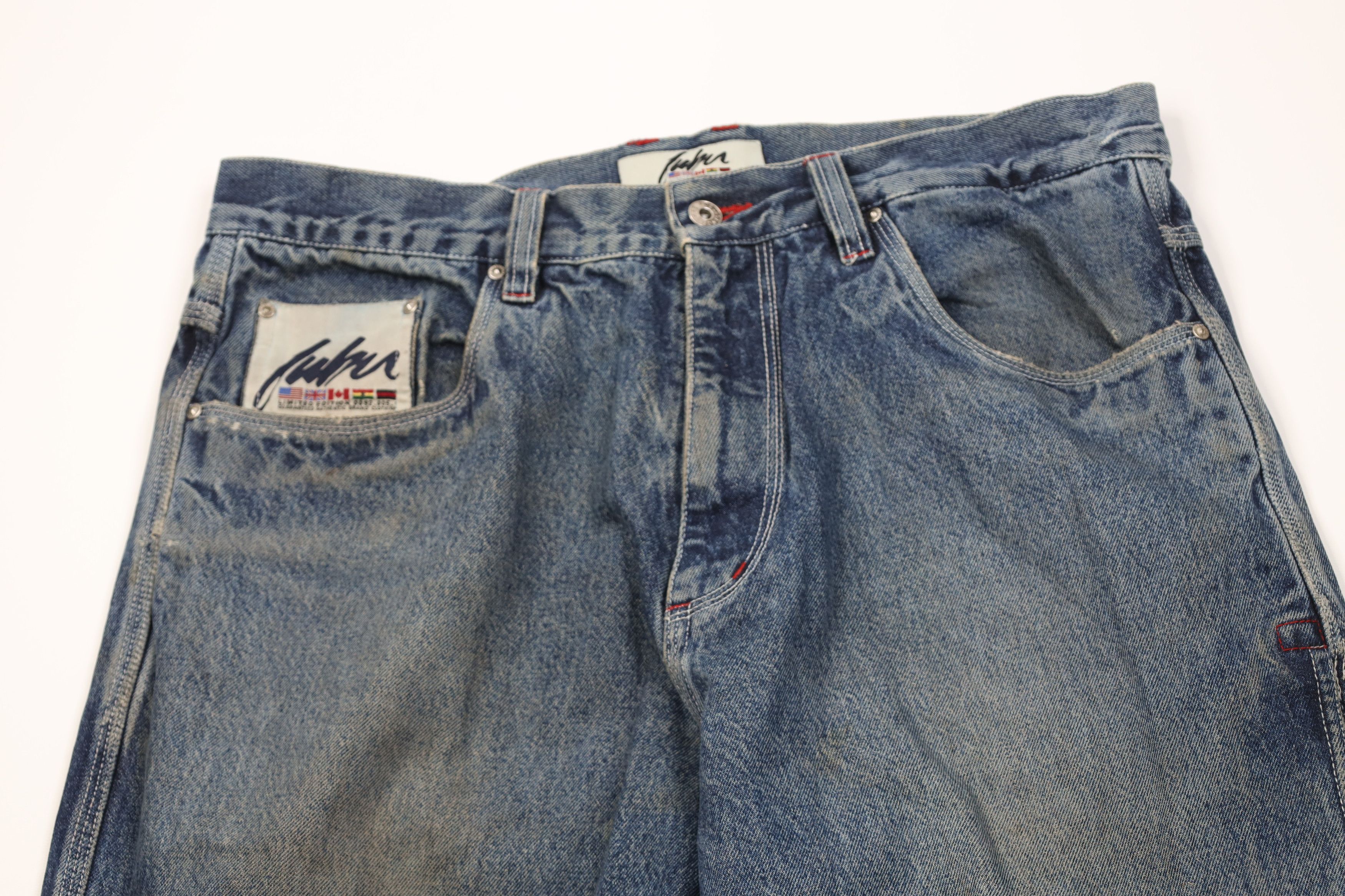 Fubu Vintage 90s FUBU Spell Out Baggy Wide Leg Denim Jeans Blue Size US 38 / EU 54 - 2 Thumbnail