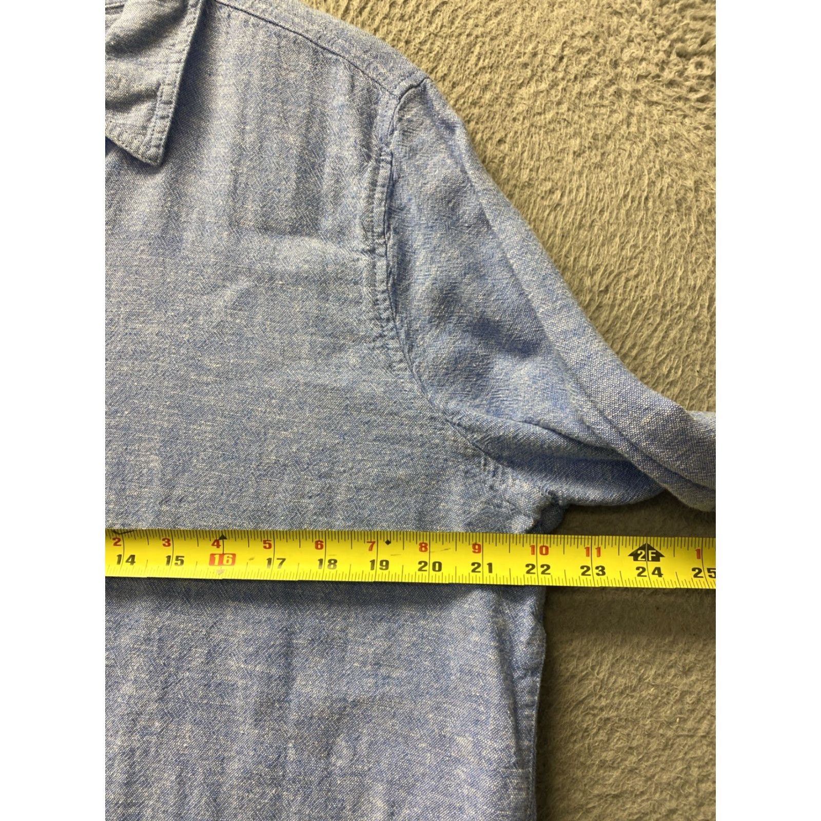 Orvis Orvis Shirt Women's XL Blue Button-Up Long Sleeve Linen Blend Regular Fit Breathable Easy Care Classic Beach Outdoor Fishing Size XL / US 12-14 / IT 48-50 - 6 Thumbnail