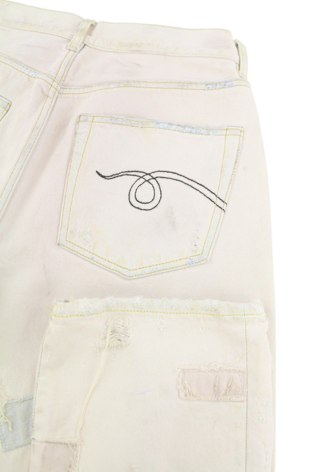 R13 BOYFRIEND 27 Pale Pink Ripped Patches Cropped Jeans 86201 Size 27" / US 4 / IT 40 - 5 Thumbnail