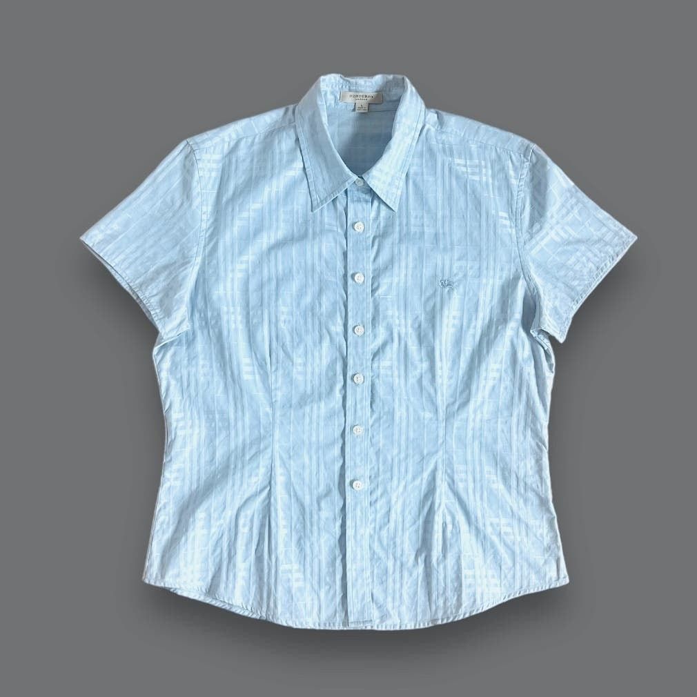 Burberry Burberry London Blue Plaid ButtonUp Shirt | Size L Size L / US 10 / IT 46 - 1 Thumbnail