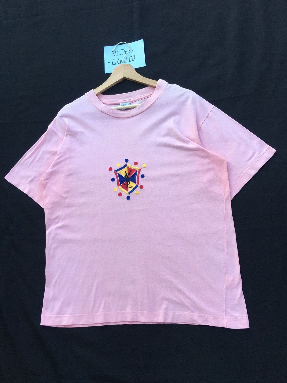Yves Saint Laurent Rare Vintage Yves Saint Laurent Embroidered Logo Tshirt Size US M / EU 48-50 / 2 - 4 Thumbnail