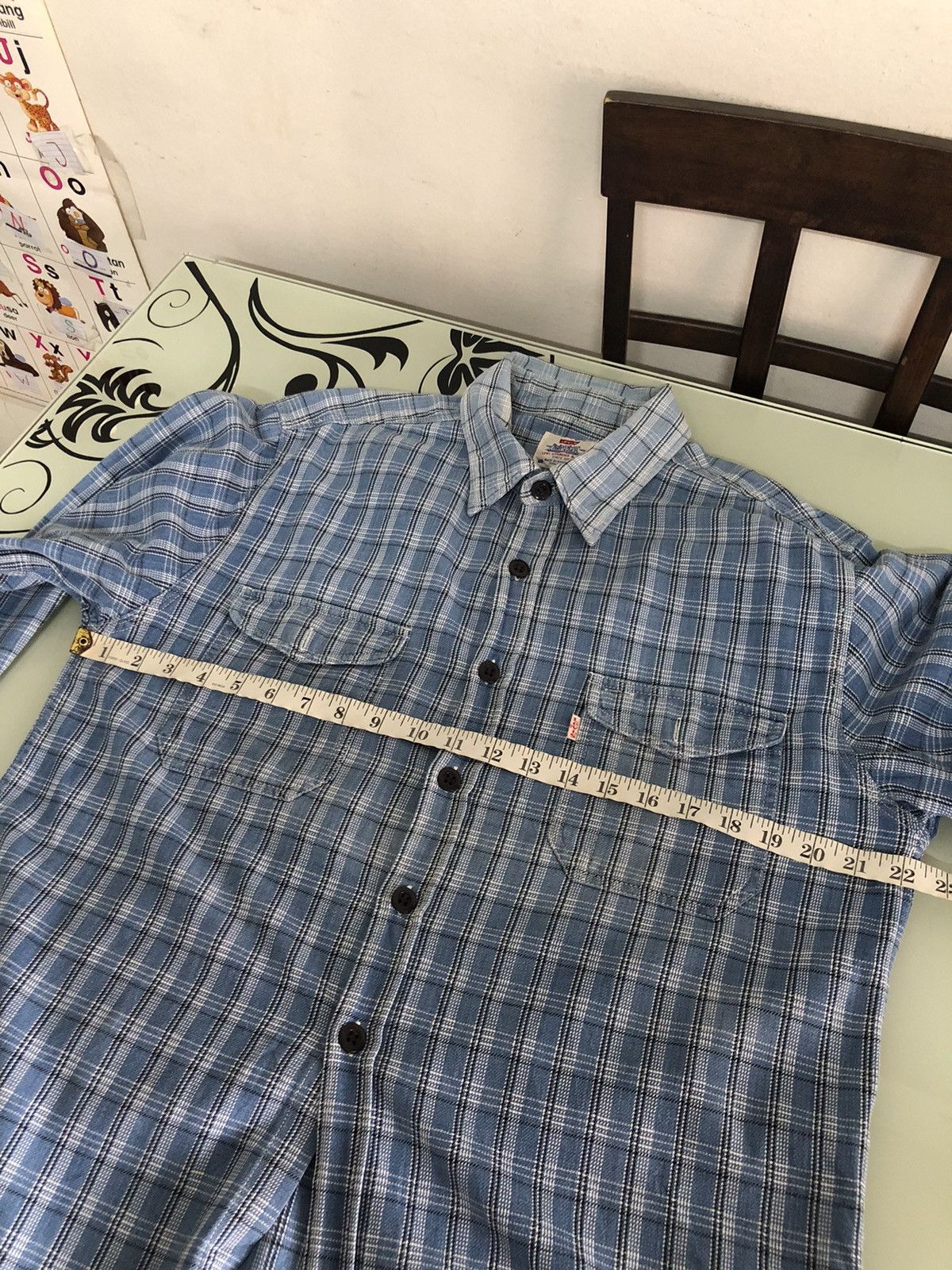 Levi's Vintage Levis Light Blue Flannel Size US L / EU 52-54 / 3 - 17 Thumbnail