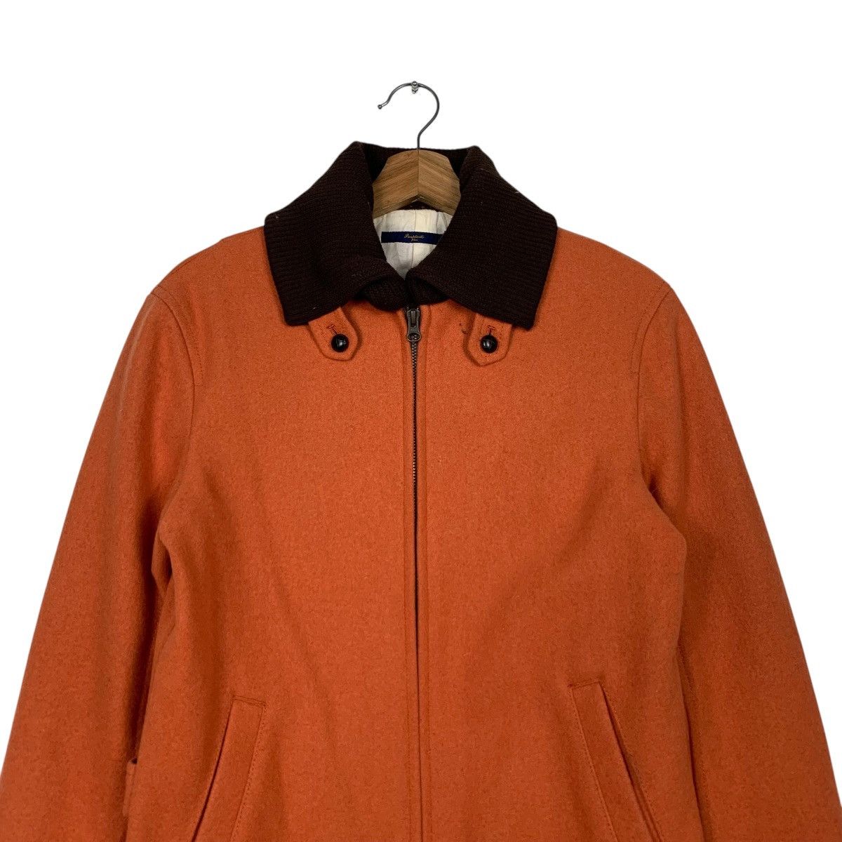 Japanese Brand SIMPLICITE PLUS Orange Wool Casual Jacket #2306-C103 Size US S / EU 44-46 / 1 - 2 Thumbnail