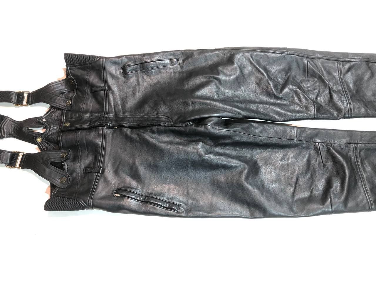 Leather Classic Gear Racing Moto Biker Leather Pants Vintage Size US 37 - 6 Thumbnail