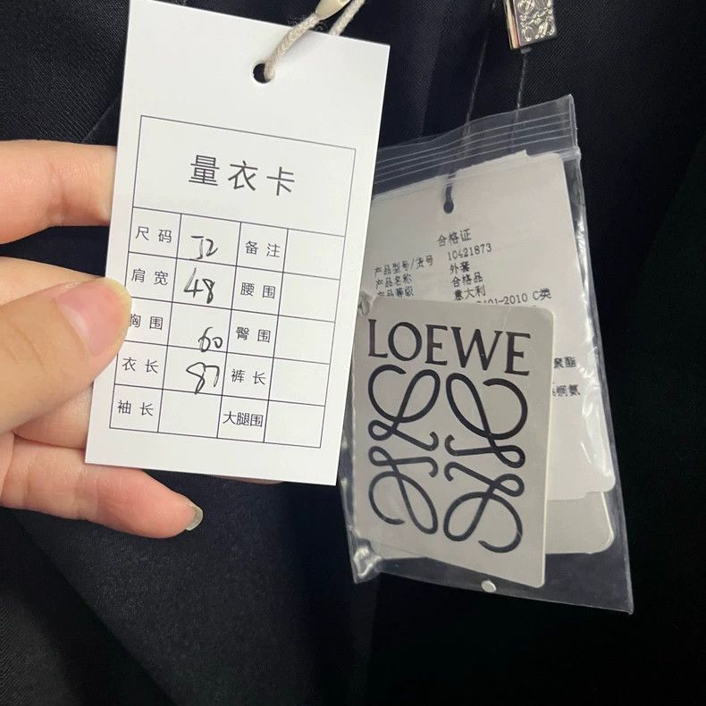 Loewe LOEWE Black Solid Premium Tailored Dress Suit Jacket Size 52L - 4 Thumbnail