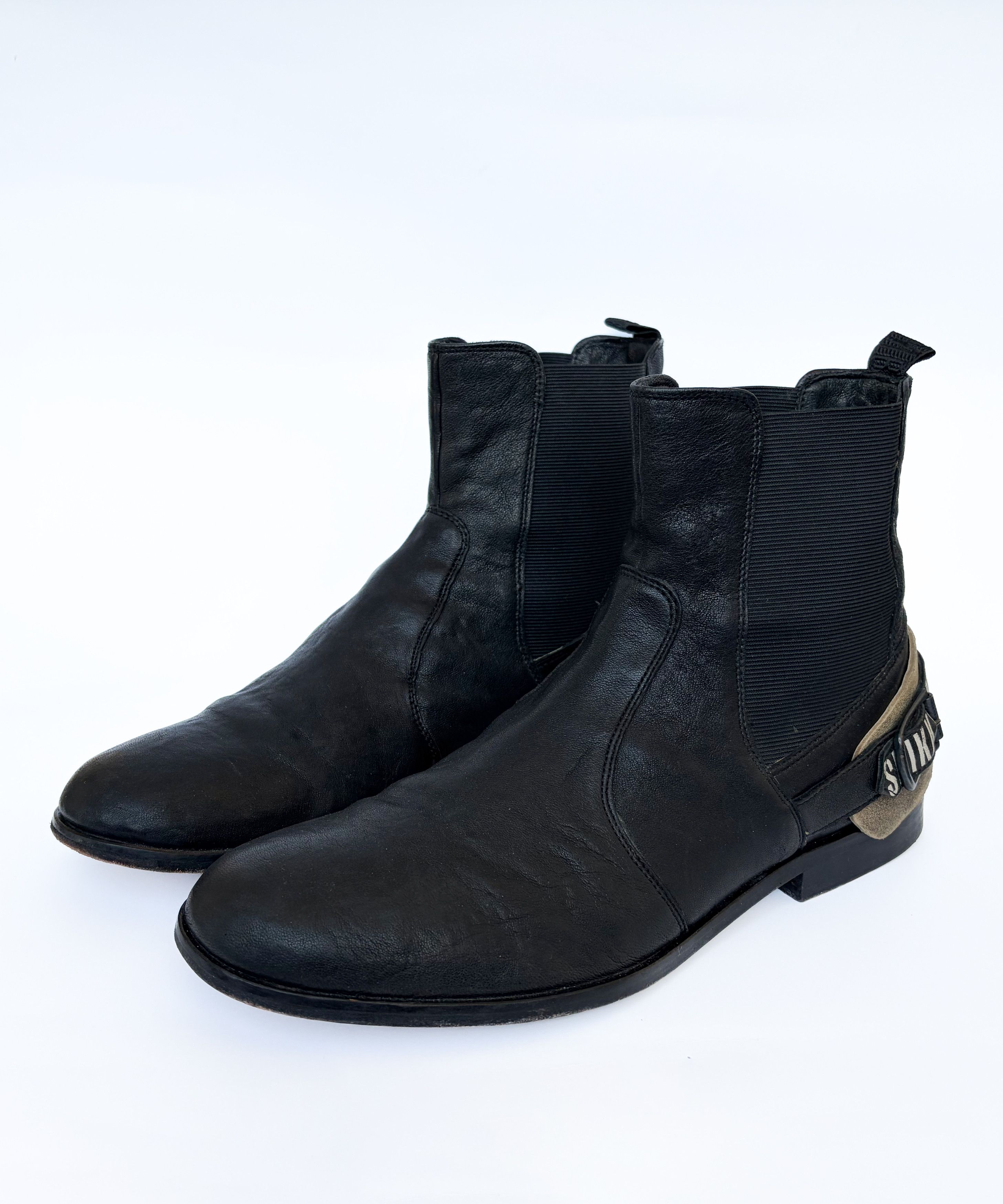 Dirk Bikkembergs DIRK BIKKEMBERGS Boots Chelsea Black Leather Vintage 45 Size US 12 / EU 45 - 4 Thumbnail
