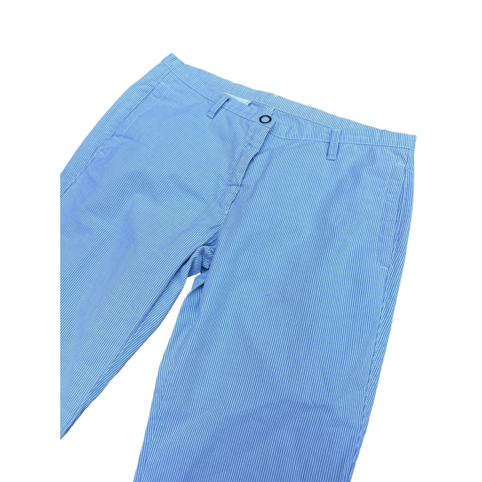 Maison Margiela SS 2006 Blue & White Striped Straight-Leg Pants Size 30" / US 8 / IT 44 - 2 Thumbnail