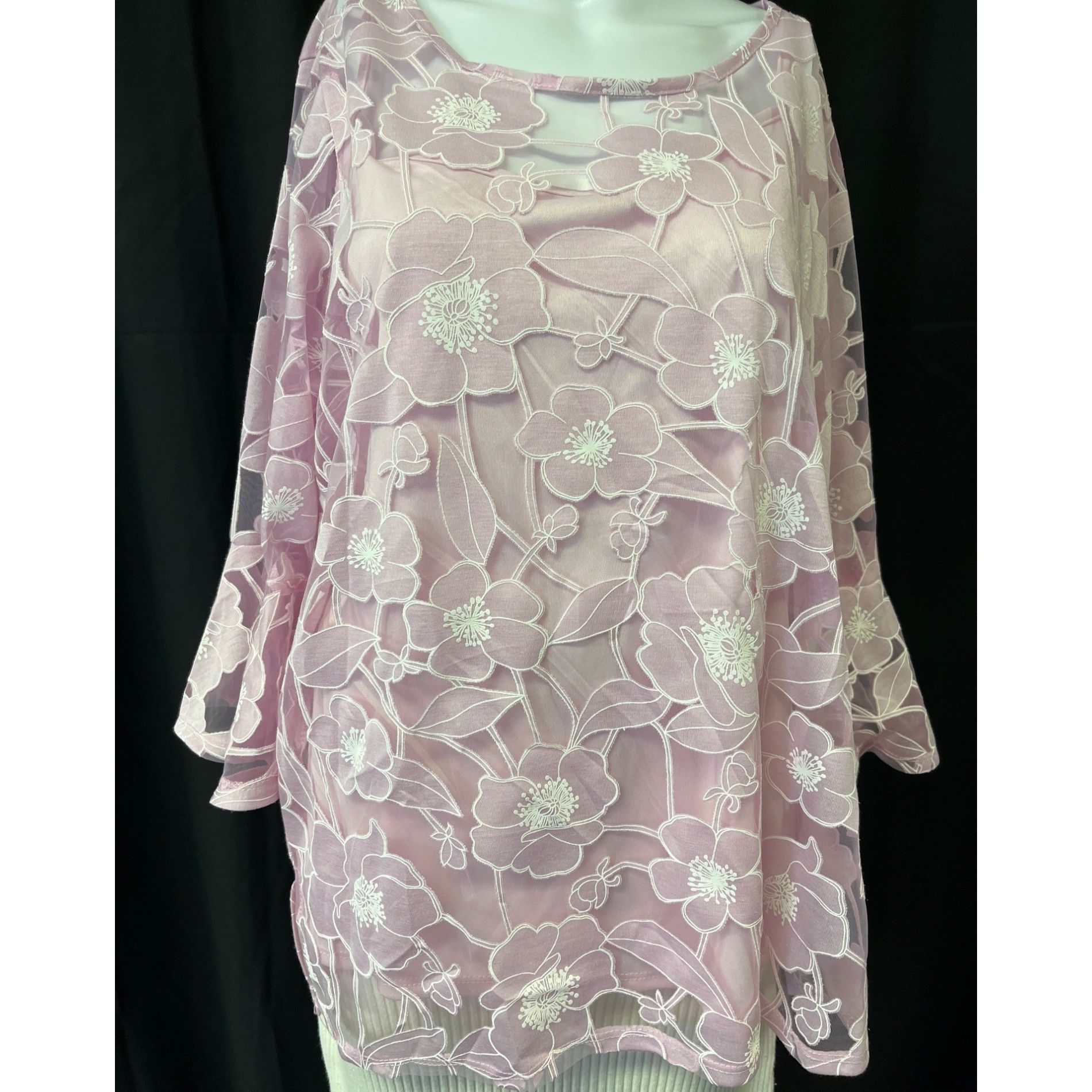 Other NY Collection Women's Pink Shirt/Blouse Size 1X SKU 4536 Size XL / US 12-14 / IT 48-50 - 1 Thumbnail