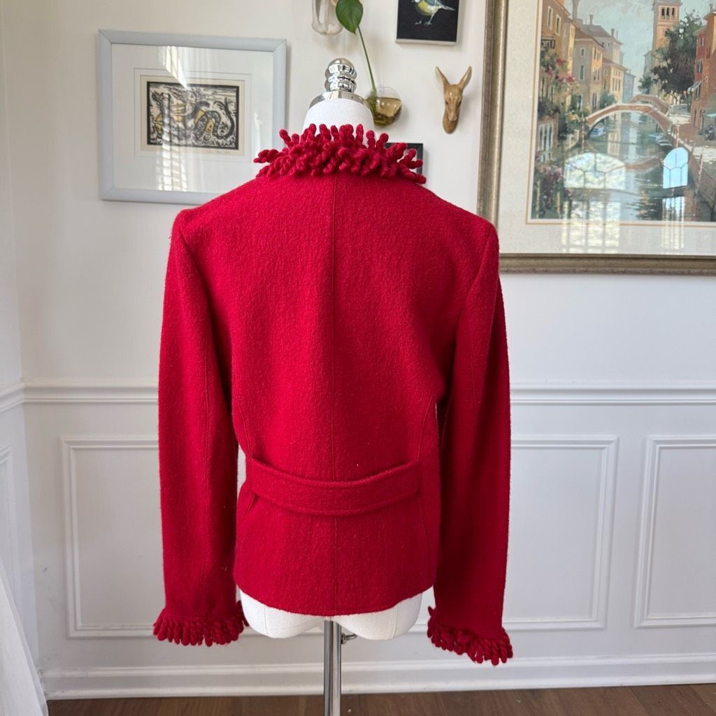 Other Vintage 90s Talbots Red Boiled Wool Blazer S Size S / US 4 / IT 40 - 7 Thumbnail