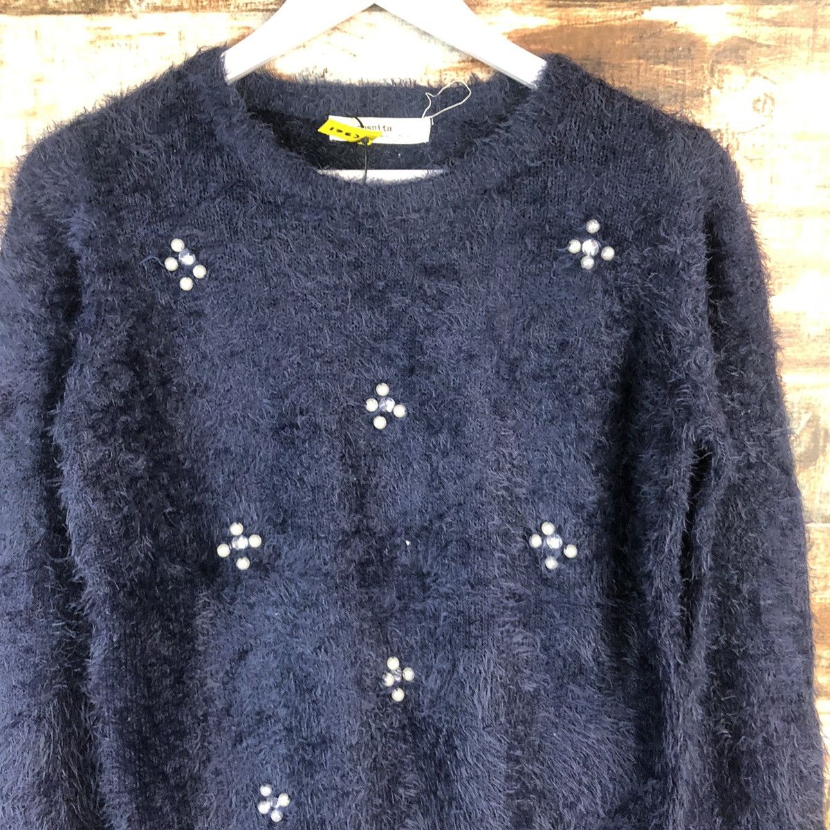 Japanese Brand DL Sos Pita Dark Blue Mohair Knitwear #C361 Size S / US 4 / IT 40 - 5 Thumbnail