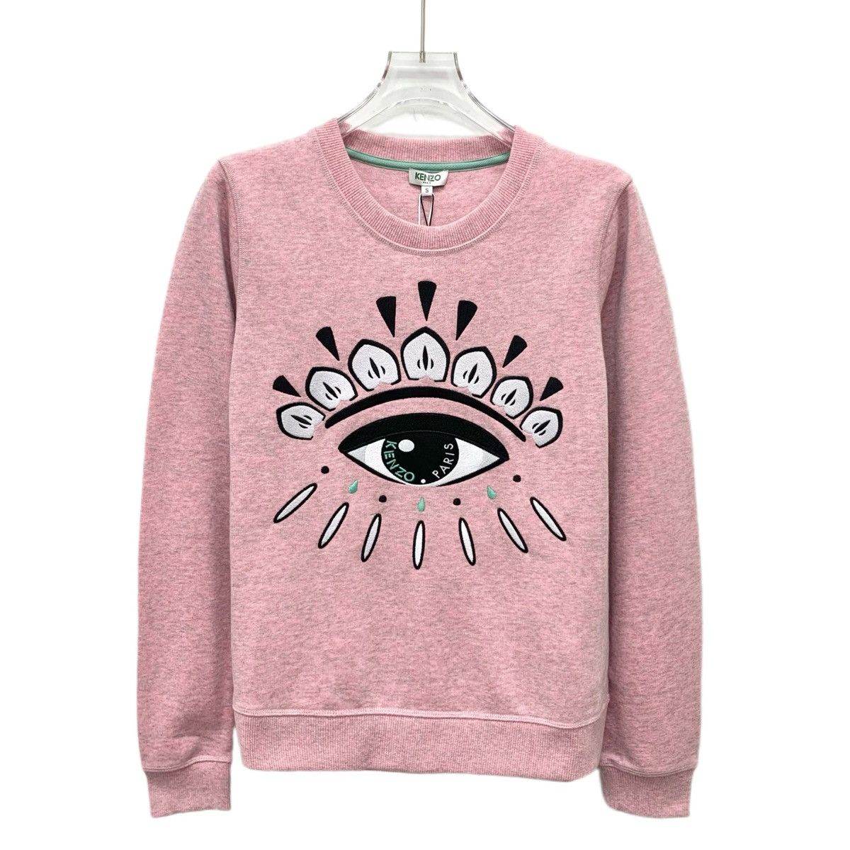 Kenzo Kenzo Pink Logo Eye Embroidered Long Sleeve Sweatshirt K26WX Size S / US 4 / IT 40 - 1 Thumbnail