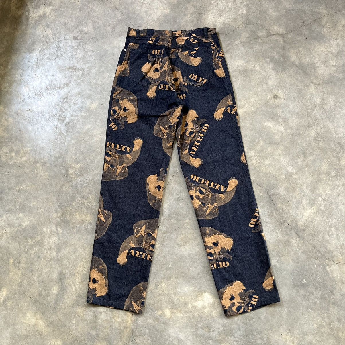 Japanese Brand Vintage Japanese Aetecio JPG Style Dog Printed Denim Pants Size US 27 - 2 Thumbnail