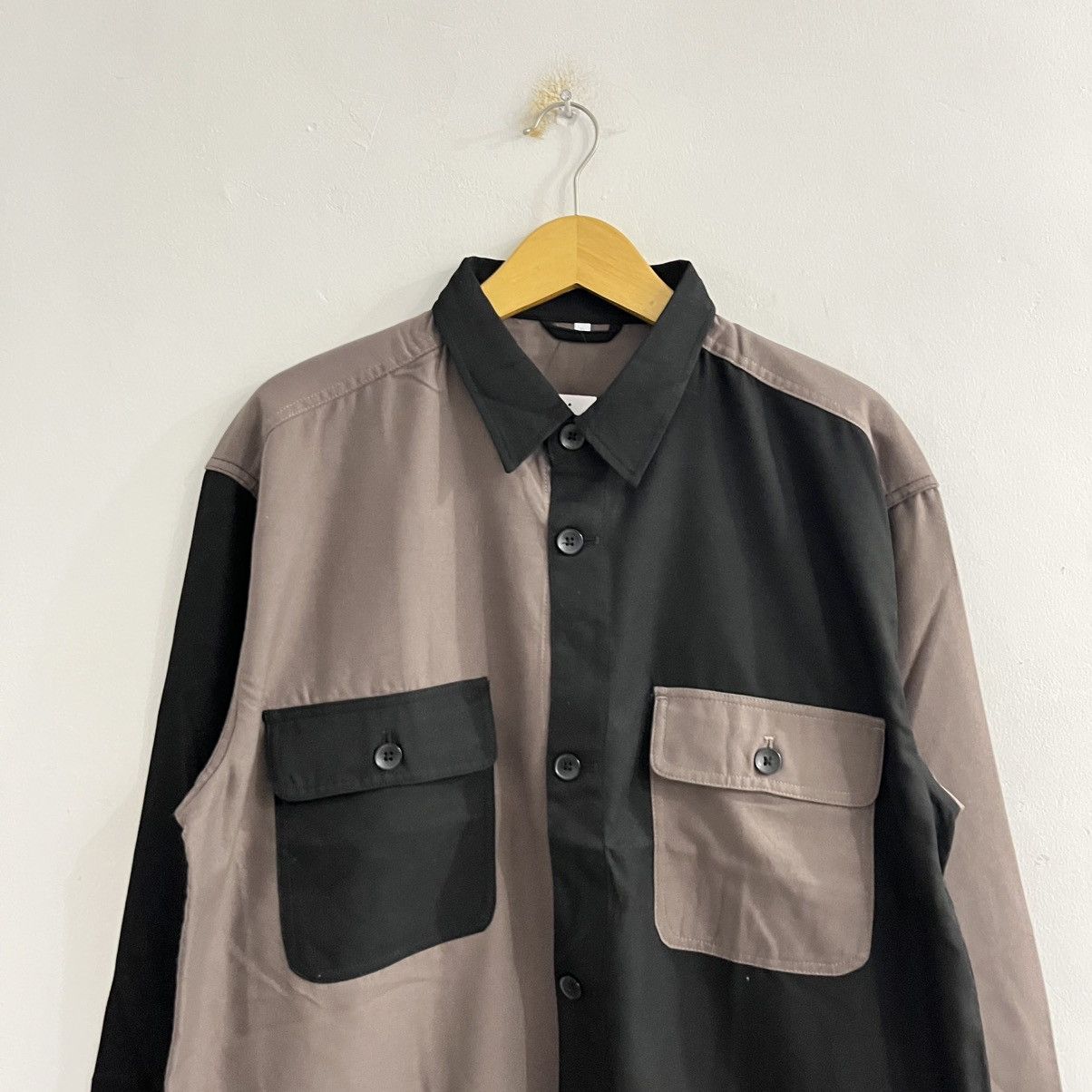Japanese Brand Blank Two Tone Color Outer Shirt Size US L / EU 52-54 / 3 - 2 Thumbnail