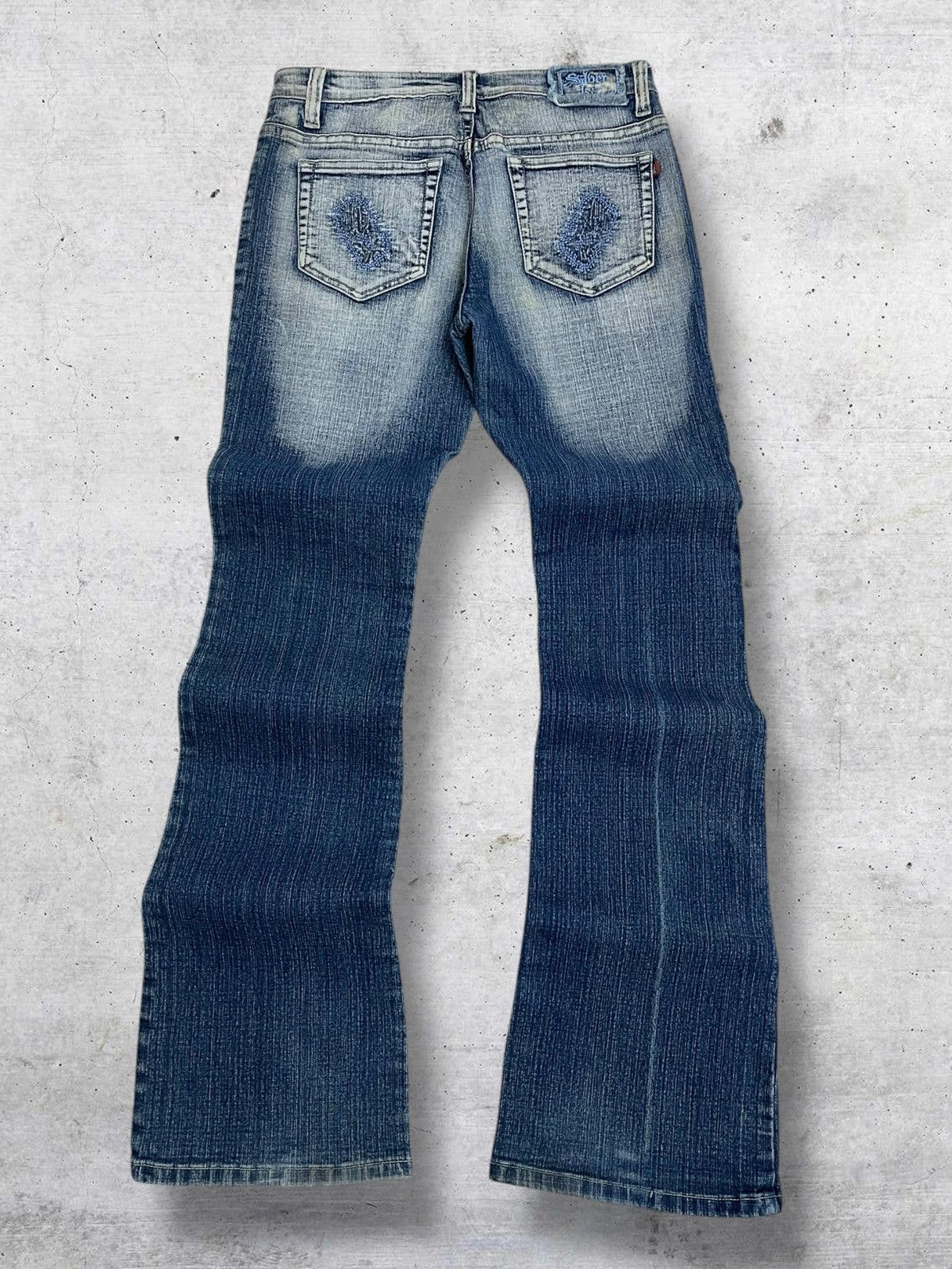 Tornado Mart SILVER KISS JAPAN DESIGNER FLARED DISTRESSED MUDWASH JEANS Size US 28 / EU 44 - 8 Thumbnail