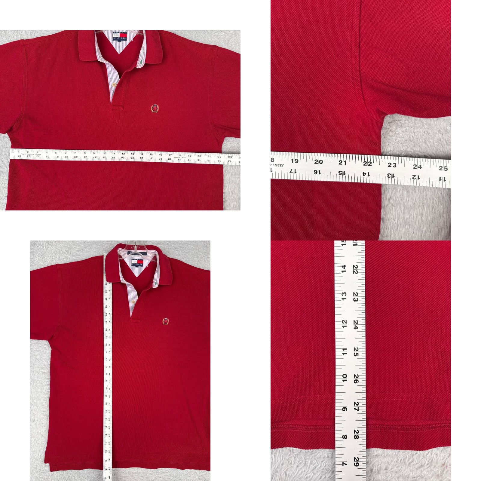 Tommy Hilfiger Tommy Hilfiger Polo Shirt Men Adult Large Red 100% Cotton Short Sleeve Jersey Crest Polo Shirt Modern American Sports Mens Size US L / EU 52-54 / 3 - 8 Thumbnail