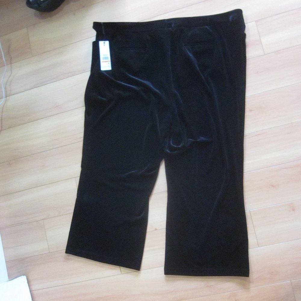 Calvin Klein Calvin Klein Woman Black Velvet Pants Size 24 W New with T Size 42" / US 20 - 10 Thumbnail