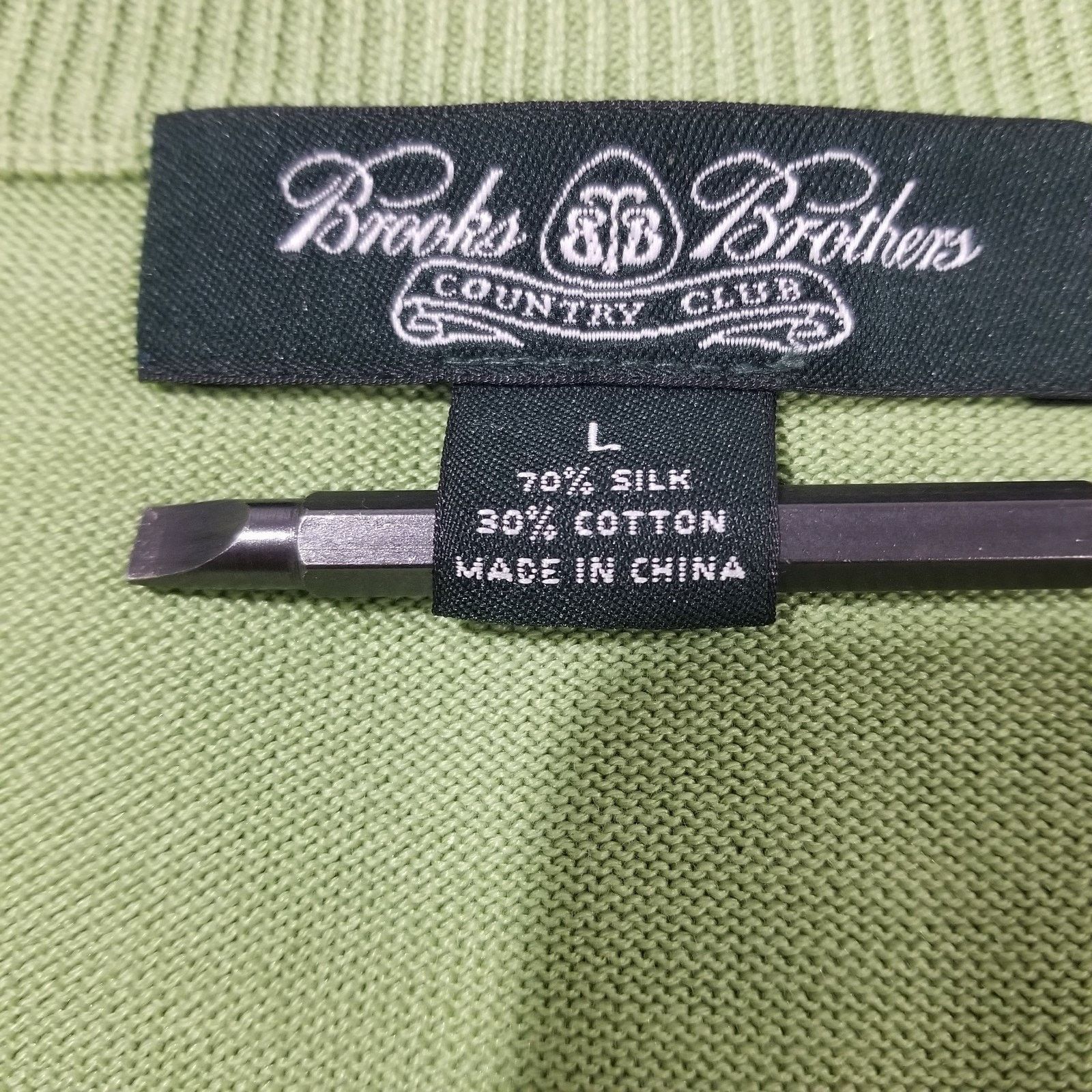 Brooks Brothers BROOKS BROTHERS Sweater Mens Large Country Club Green Silk Size US L / EU 52-54 / 3 - 4 Thumbnail