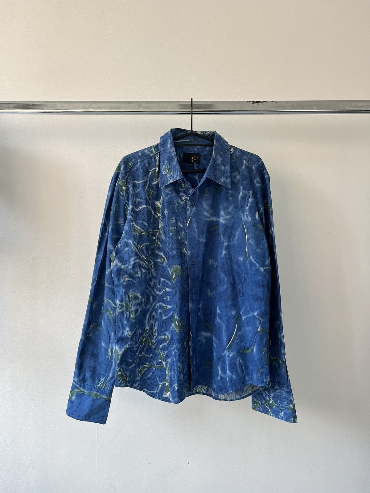 Roberto Cavalli 2000’s Blue Water Land Shirt