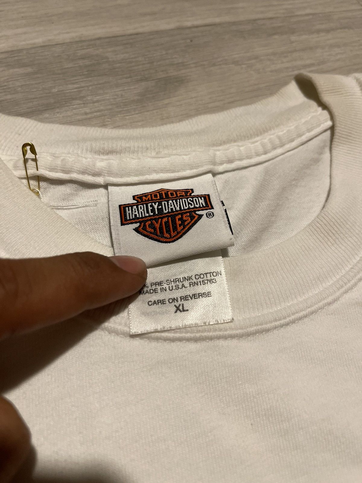 Harley Davidson × Vintage Vintage Harley Davidson Skull Flame Tshir Size XL / US 12-14 / IT 48-50 - 5 Thumbnail