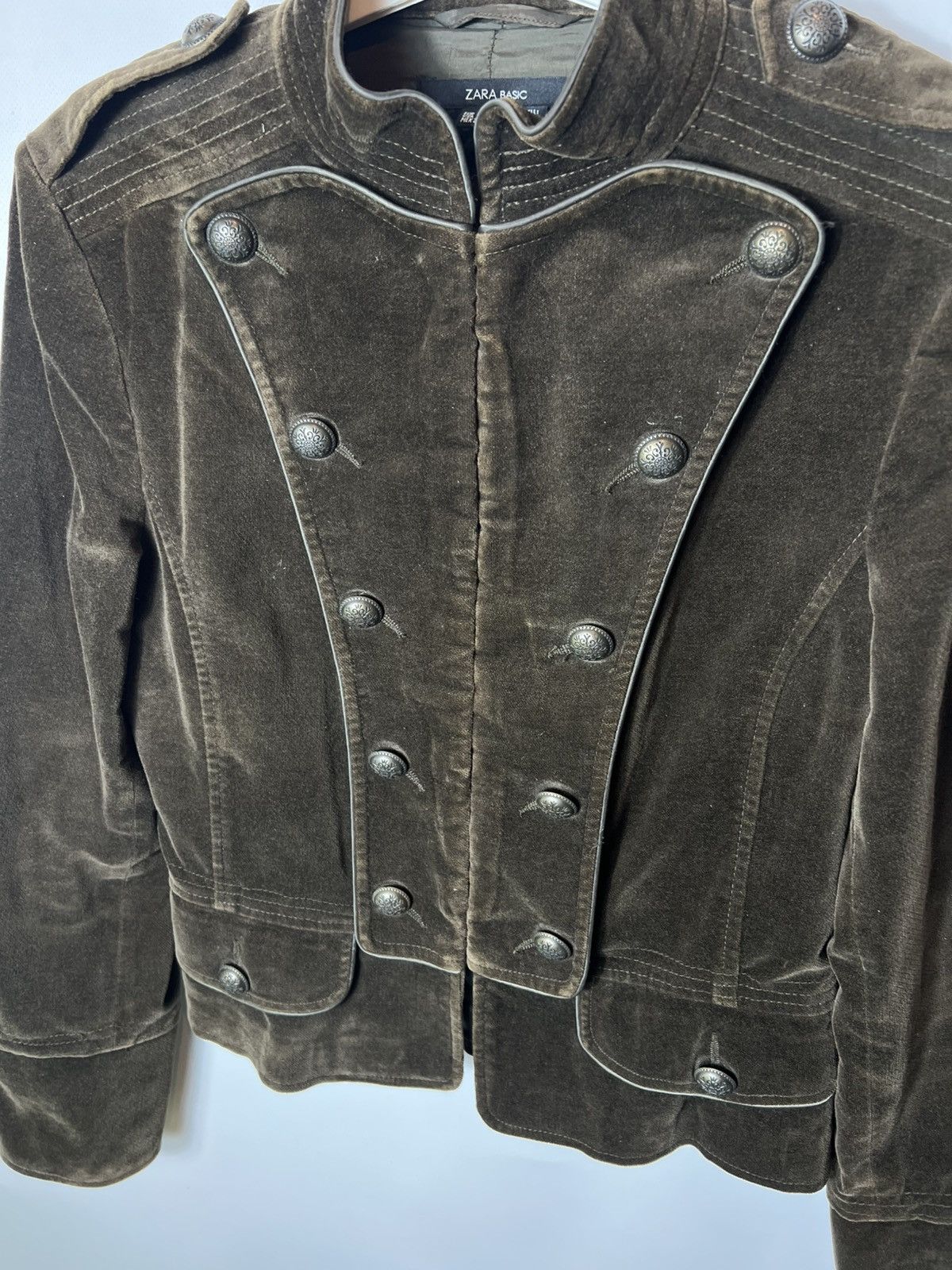 Zara Vintage streetwear Zara Military Napoleon Corduroy Jacket Size M / US 6-8 / IT 42-44 - 5 Thumbnail
