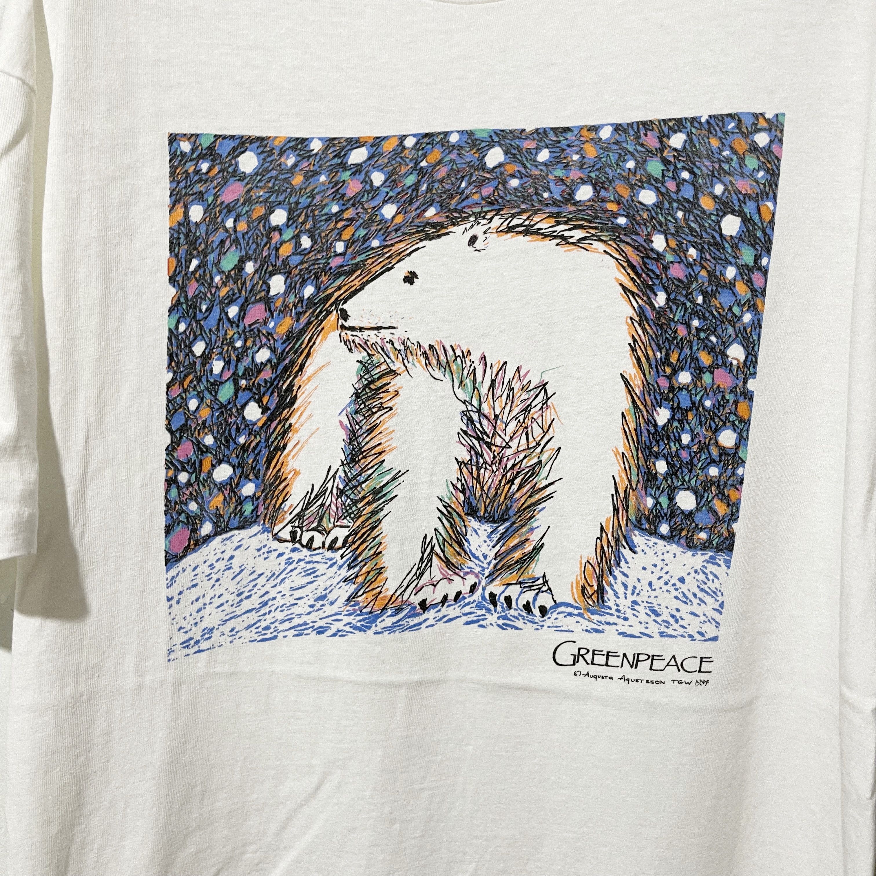 Vintage Vintage 1990 Greenpeace Polar Bear T-Shirt Size US L / EU 52-54 / 3 - 2 Thumbnail