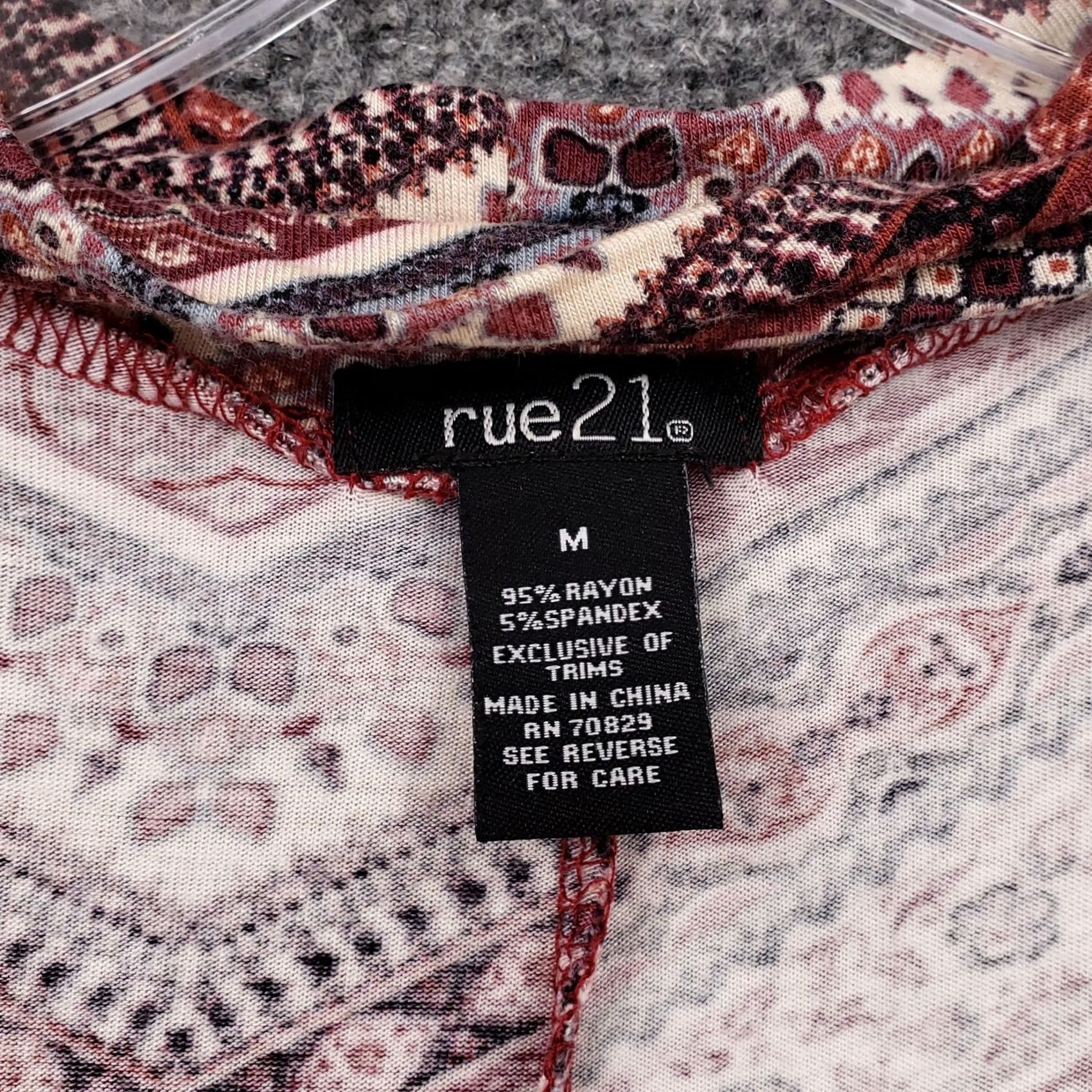 Vintage Rue21 Dress Womens M Medium Red Tank Fair Isle Keyhole Neck Sleeveless Casual Size M / US 6-8 / IT 42-44 - 3 Thumbnail