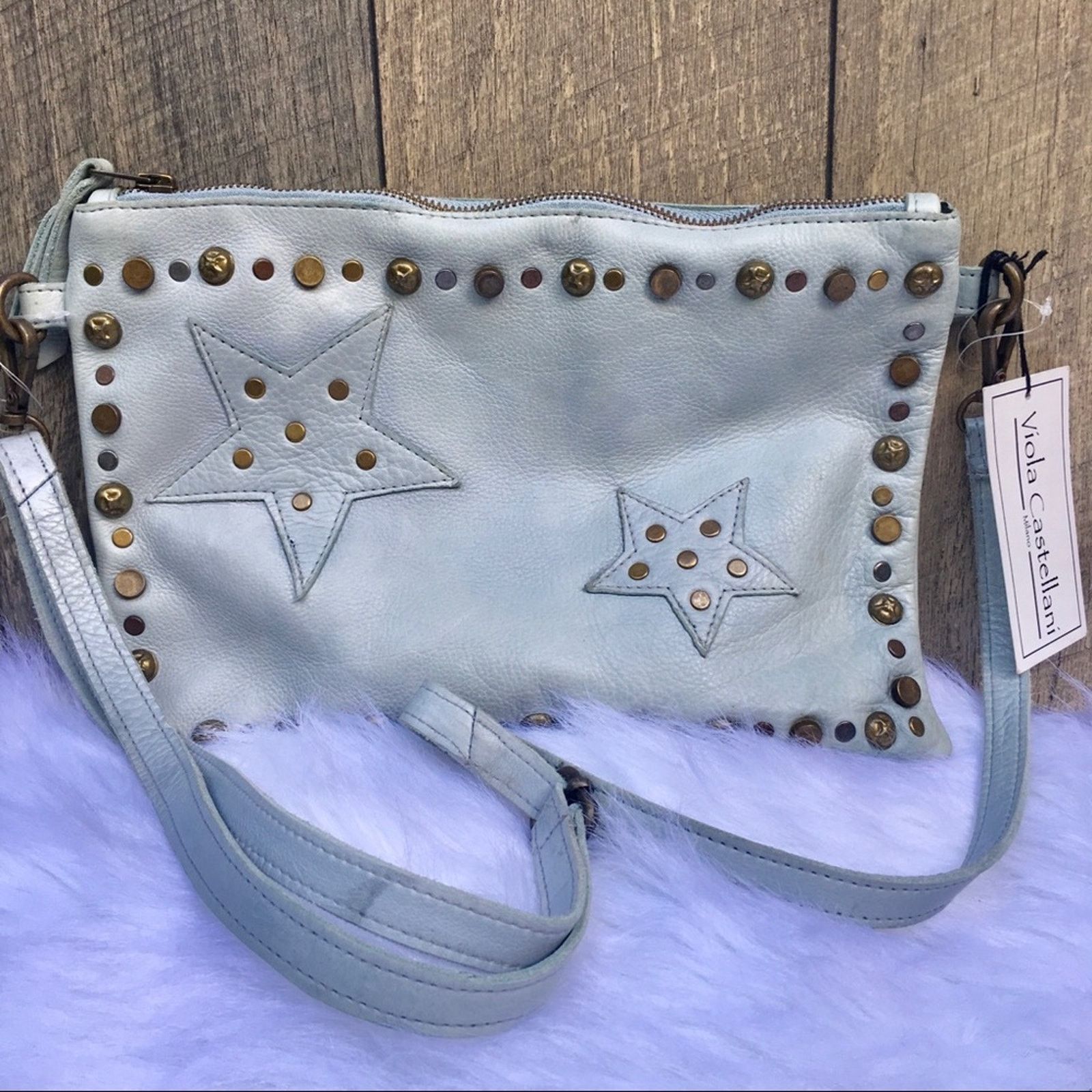 Goods New Viola Castellani Leather Distressed Cross … Size ONE SIZE - 2 Thumbnail
