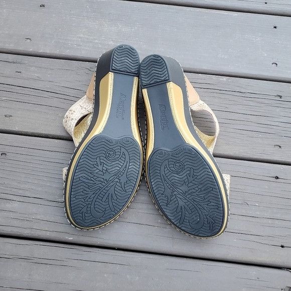 Other Alegria Lara Posh Gold Snakeskin Print Leather Sandals Size US 9.5 / IT 39.5 - 6 Thumbnail